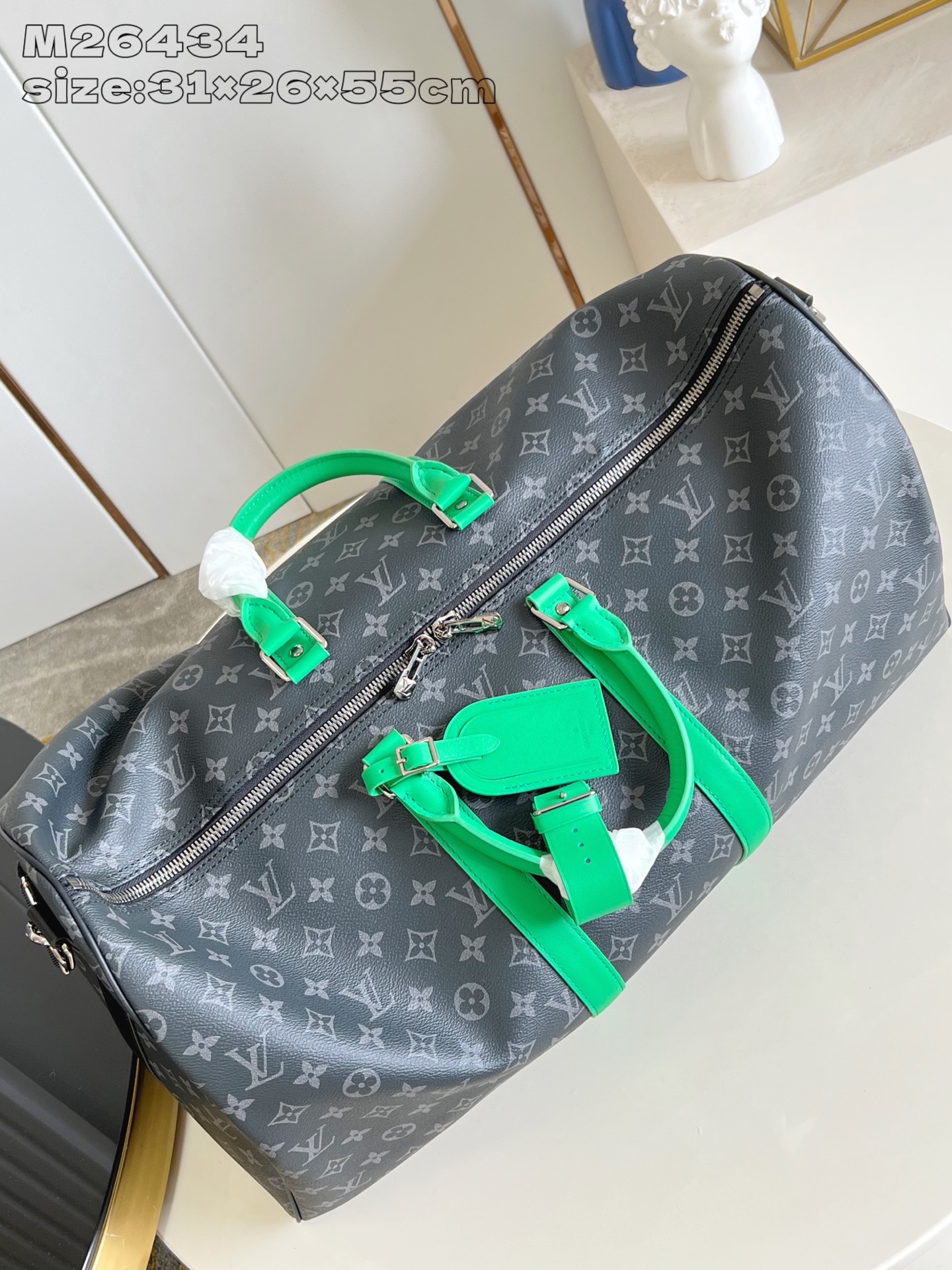 【顶级原单 M26434/55cm 】本款 Keepall Bandoulière 55 旅行袋取材 M