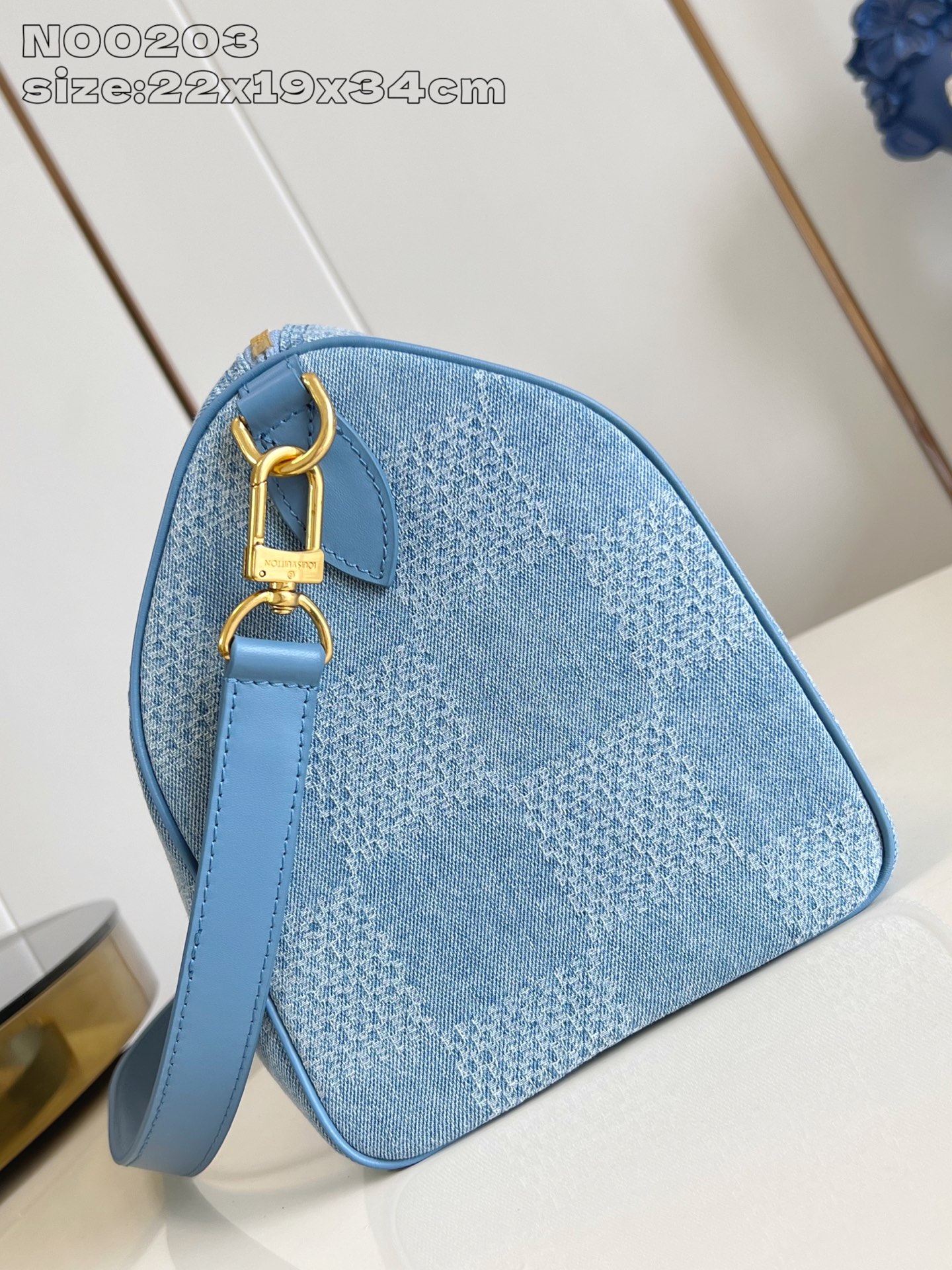 Louis Vuitton Speedy 30 Bandoulière Bag Damier Denim 3D Cotton Canvas Blue 7 i1752836028215 8436 0 6