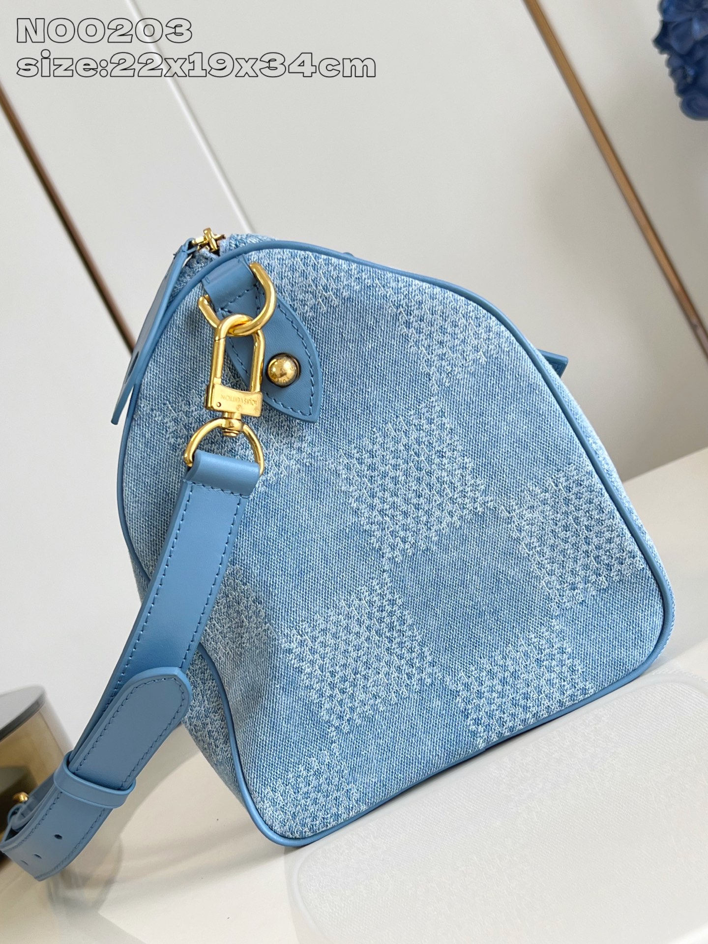 Louis Vuitton Speedy 30 Bandoulière Bag Damier Denim 3D Cotton Canvas Blue 4 i1752836031228 7118 0 3