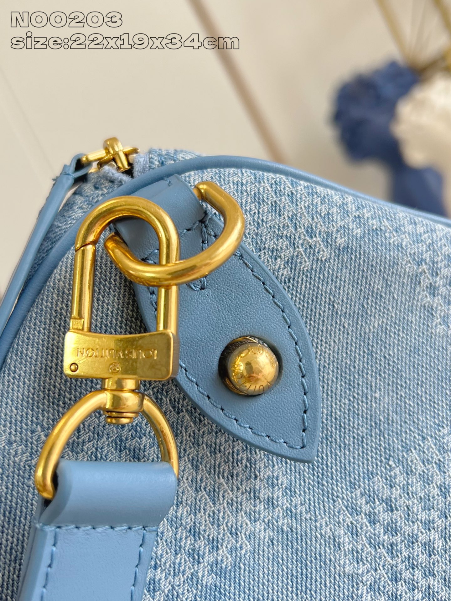 Louis Vuitton Speedy 30 Bandoulière Bag Damier Denim 3D Cotton Canvas Blue 5 i1752836031239 199 0 4