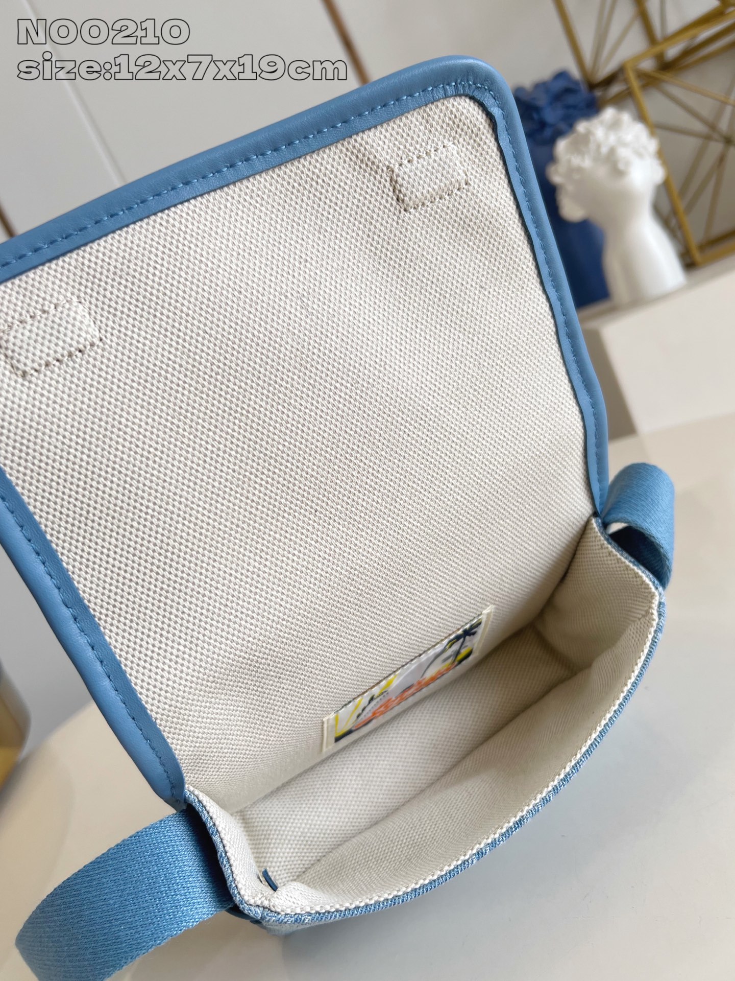 【顶级原单 N00210 】本款 Bosphore 迷你手袋取材 Damier Denim 3D 棉质帆