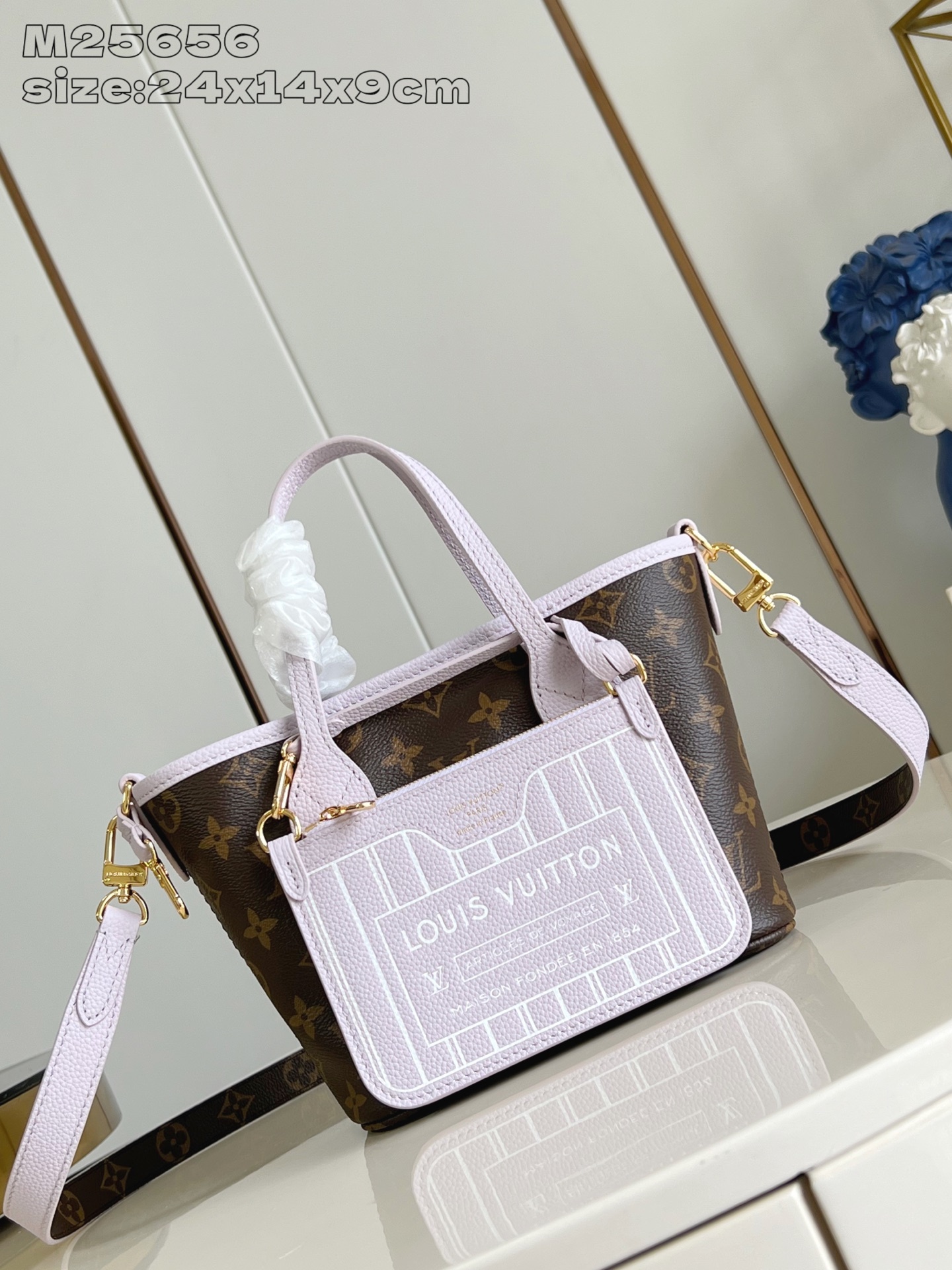 【顶级原单 M25656紫 】Neverfull Bandoulière Inside Out BB 手