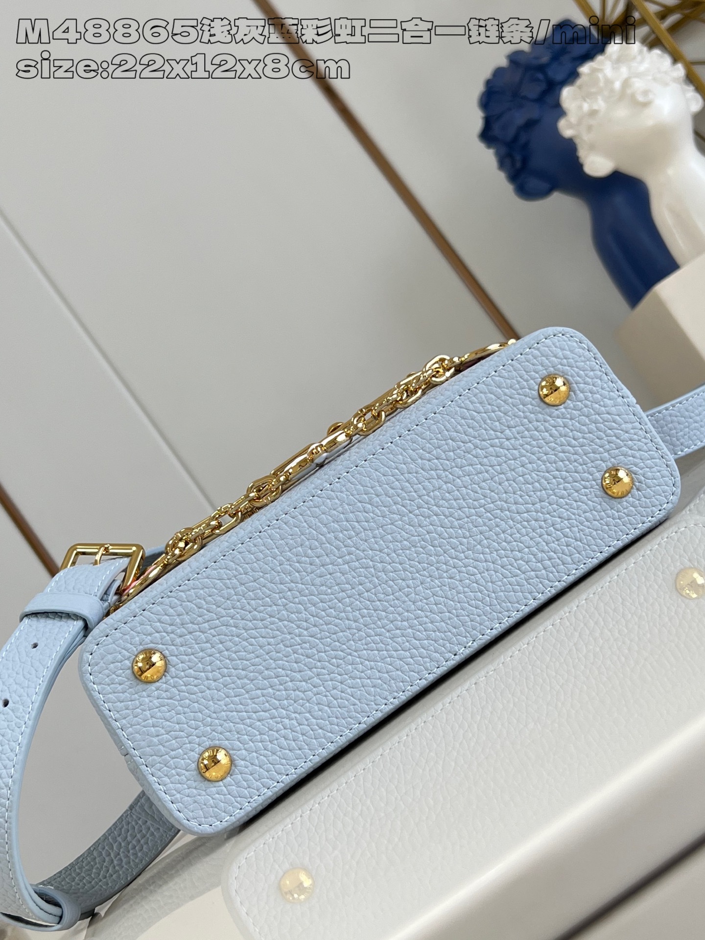 【顶级原单 M48865浅灰蓝彩虹二合一链条/迷你 】M13707 本款 Capucines East