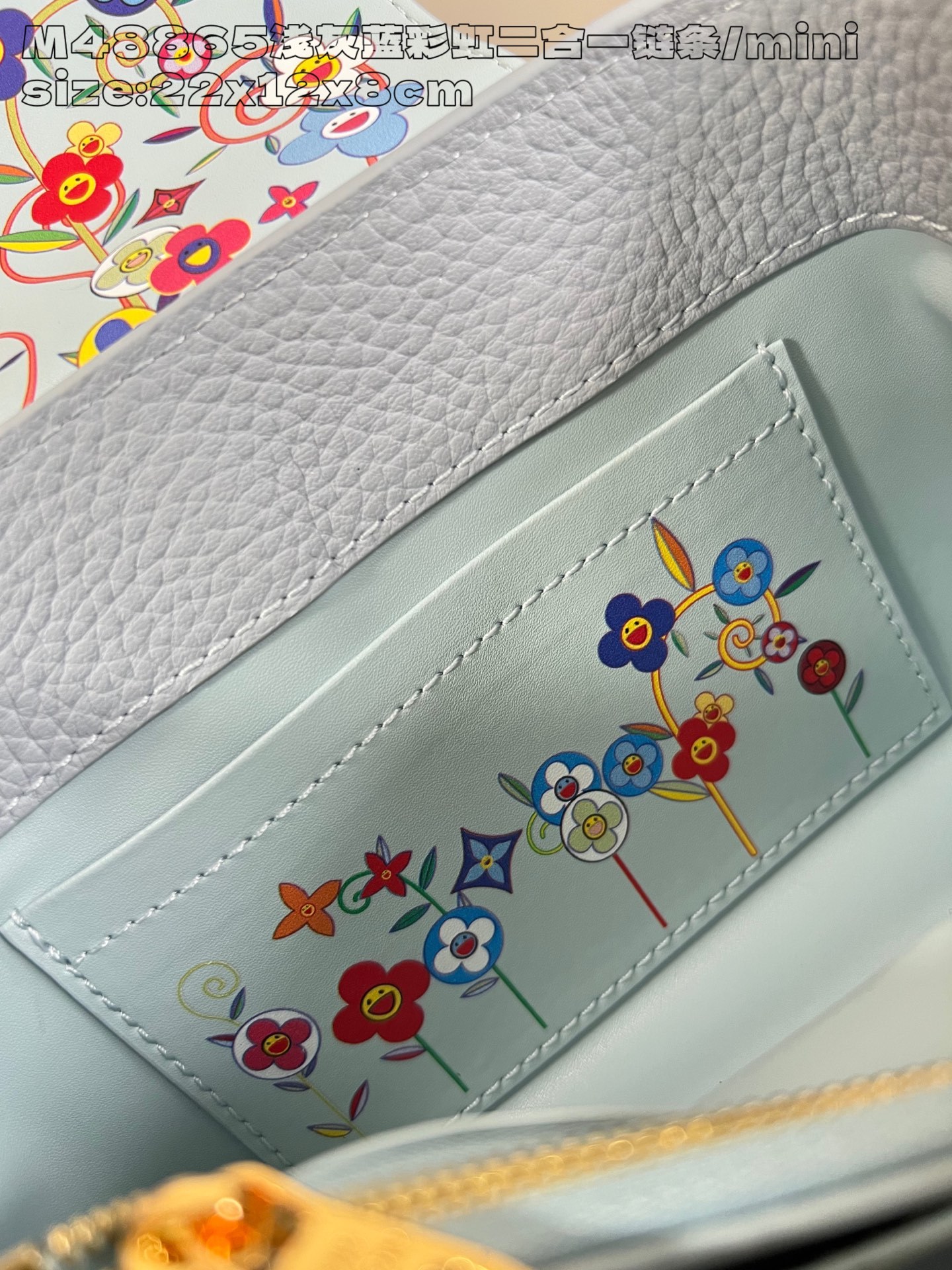 【顶级原单 M48865浅灰蓝彩虹二合一链条/迷你 】M13707 本款 Capucines East