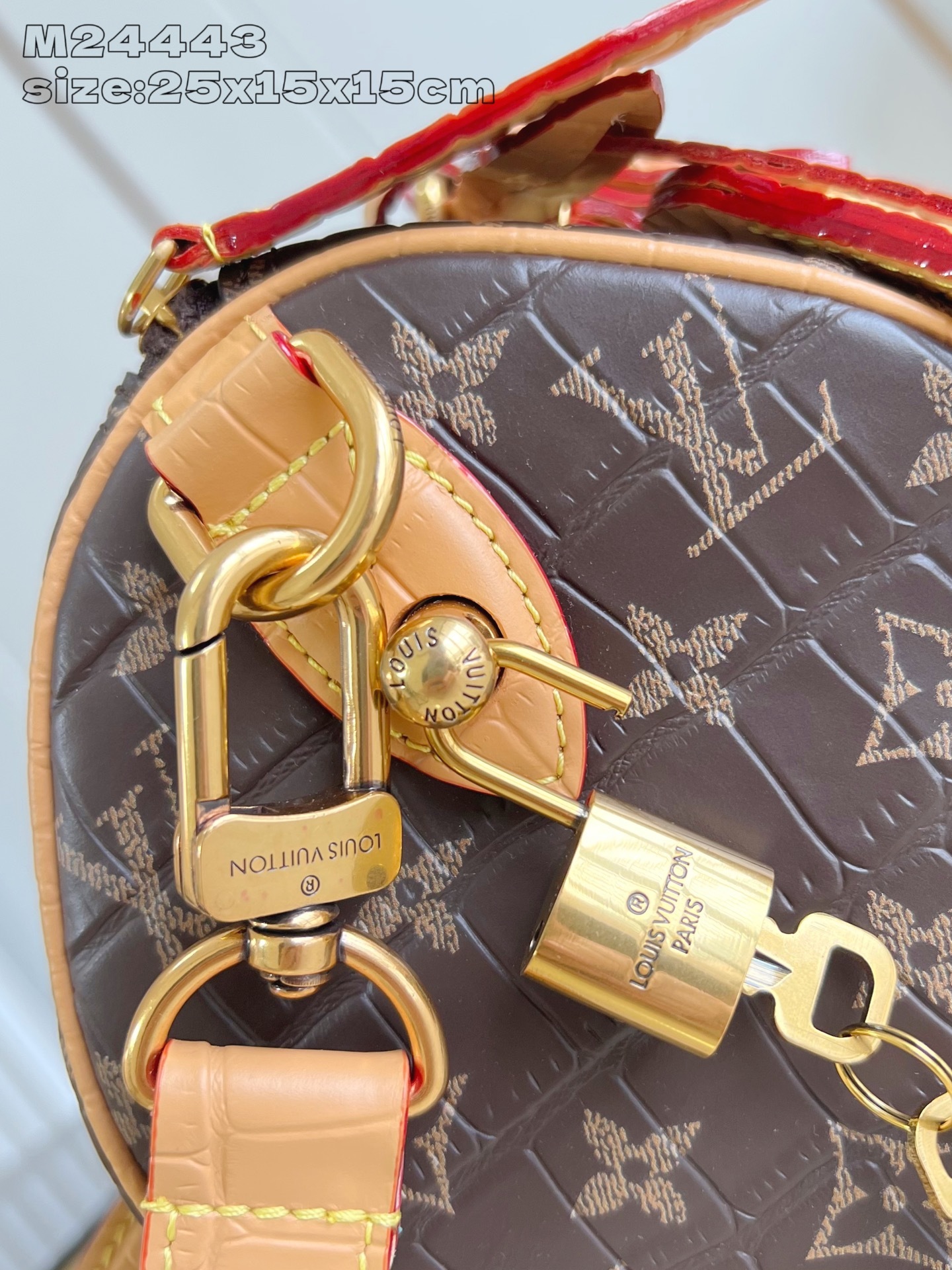 【顶级原单 M24443咖啡鳄鱼皮 】本款 Speedy Bandoulière 25 Monogram