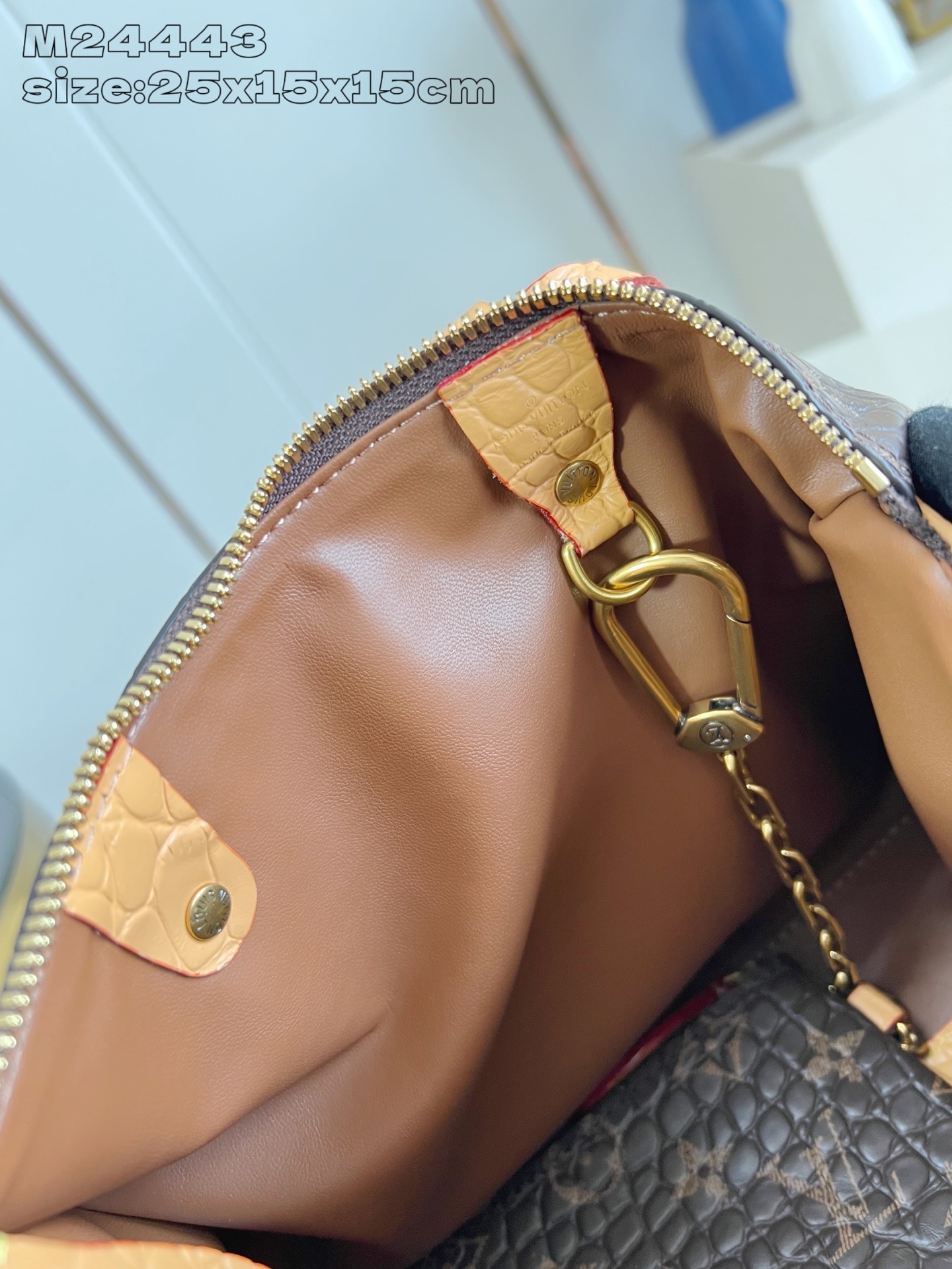 【顶级原单 M24443咖啡鳄鱼皮 】本款 Speedy Bandoulière 25 Monogram