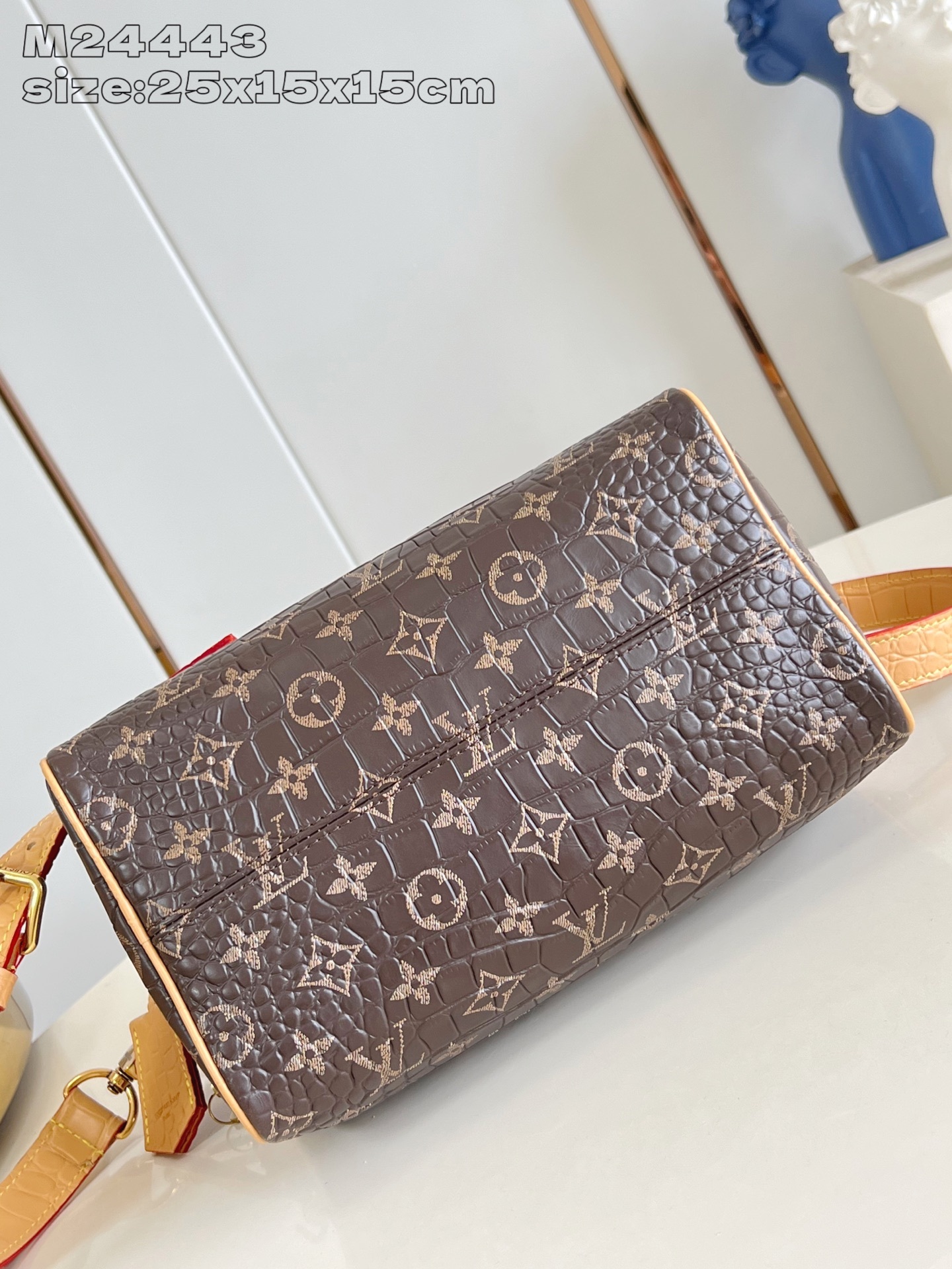 【顶级原单 M24443咖啡鳄鱼皮 】本款 Speedy Bandoulière 25 Monogram