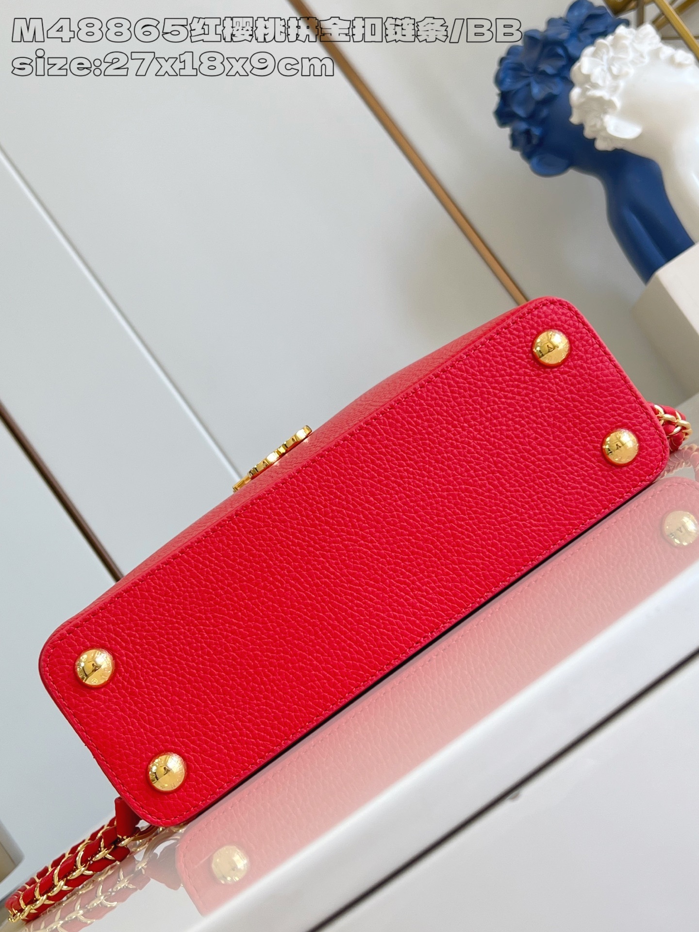 【顶级原单 M48865红樱桃拼金扣链条/小号 】M13250 本款 Capucines BB 手袋取材