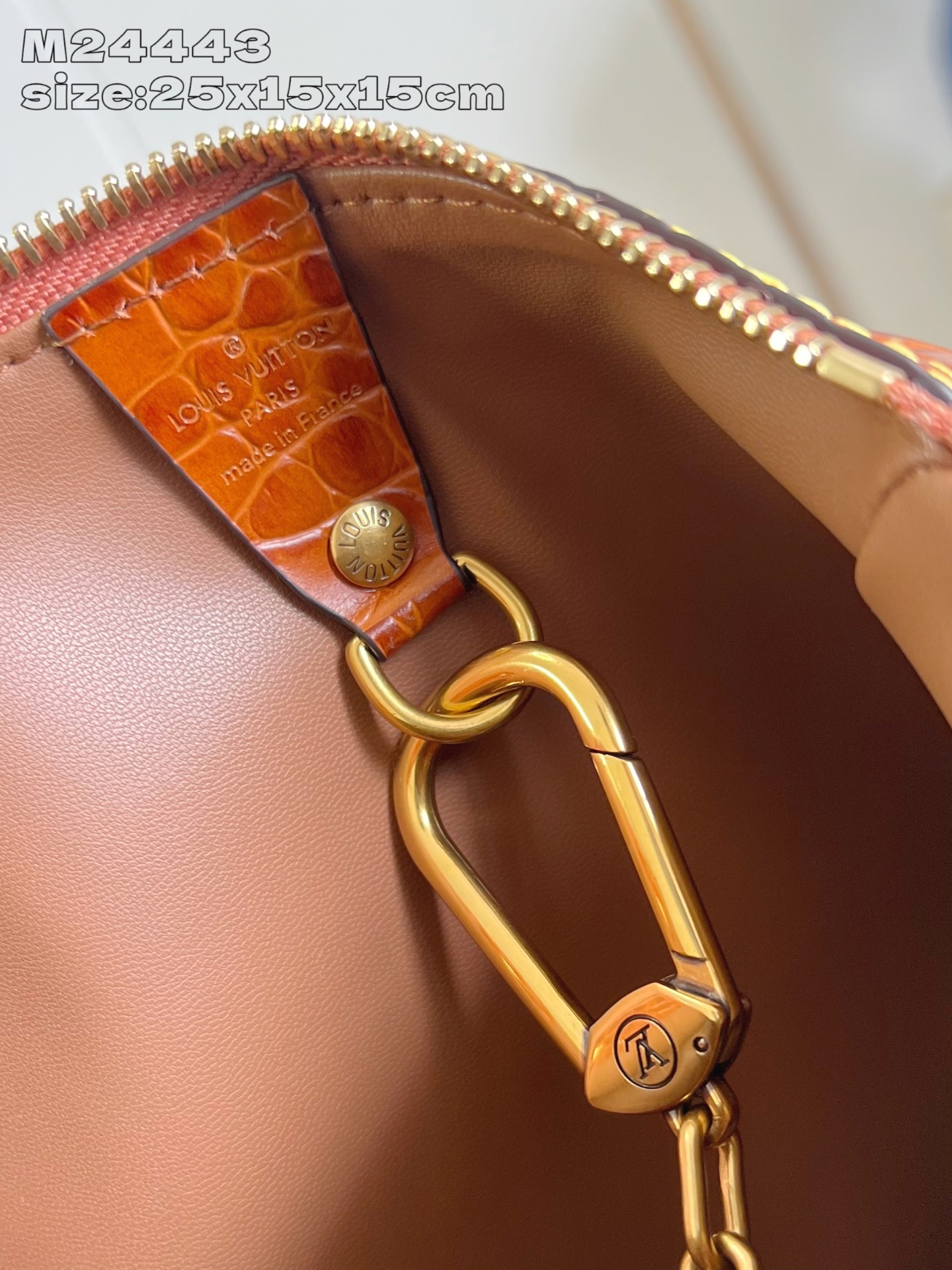 【顶级原单 M24443土黄鳄鱼皮 】本款 Speedy Bandoulière 25 Monogram