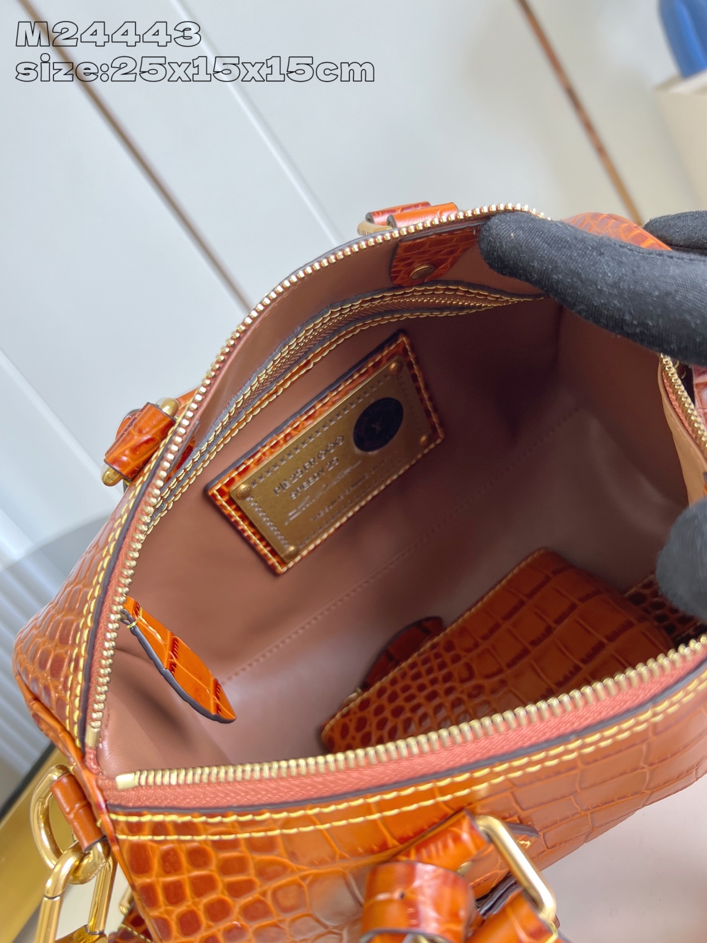 【顶级原单 M24443土黄鳄鱼皮 】本款 Speedy Bandoulière 25 Monogram