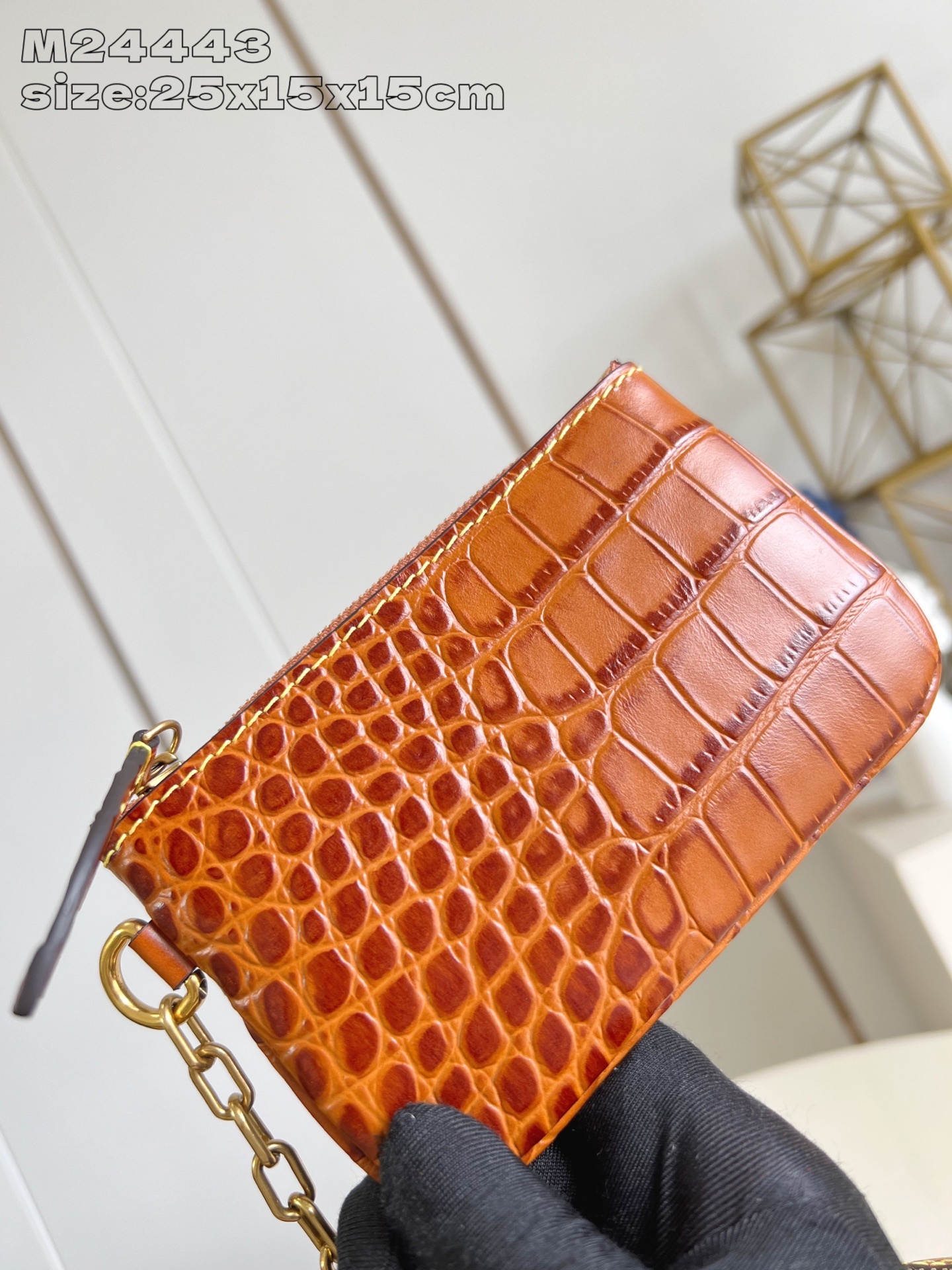 【顶级原单 M24443土黄鳄鱼皮 】本款 Speedy Bandoulière 25 Monogram