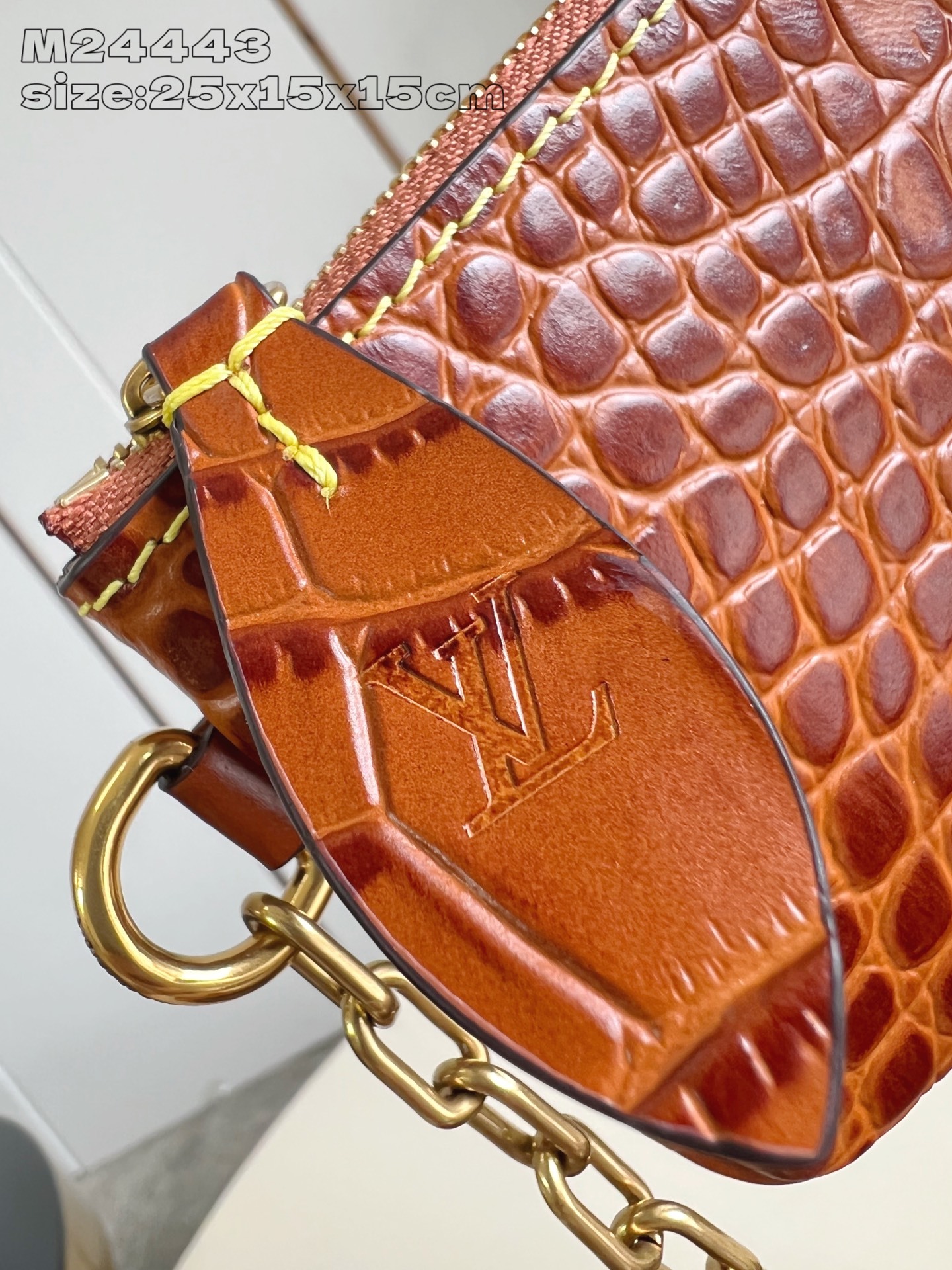 【顶级原单 M24443土黄鳄鱼皮 】本款 Speedy Bandoulière 25 Monogram