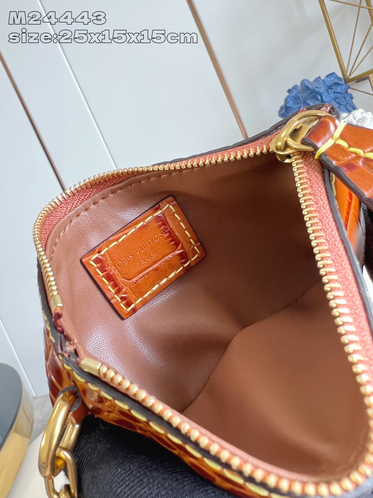 【顶级原单 M24443土黄鳄鱼皮 】本款 Speedy Bandoulière 25 Monogram