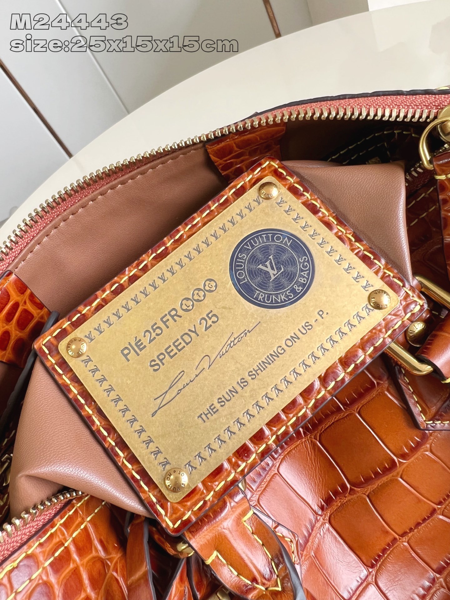 【顶级原单 M24443土黄鳄鱼皮 】本款 Speedy Bandoulière 25 Monogram