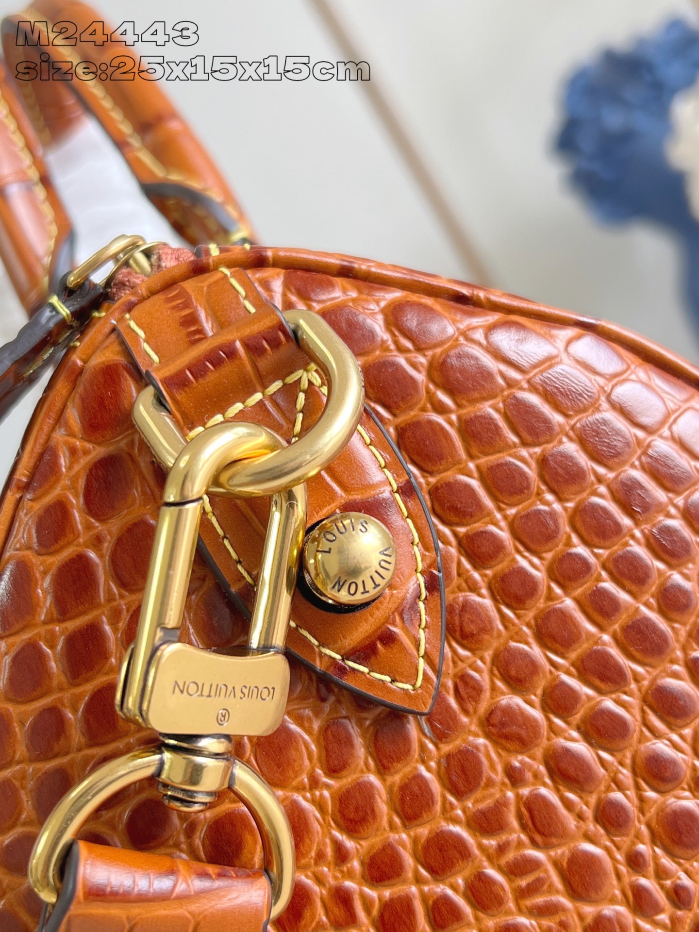 【顶级原单 M24443土黄鳄鱼皮 】本款 Speedy Bandoulière 25 Monogram