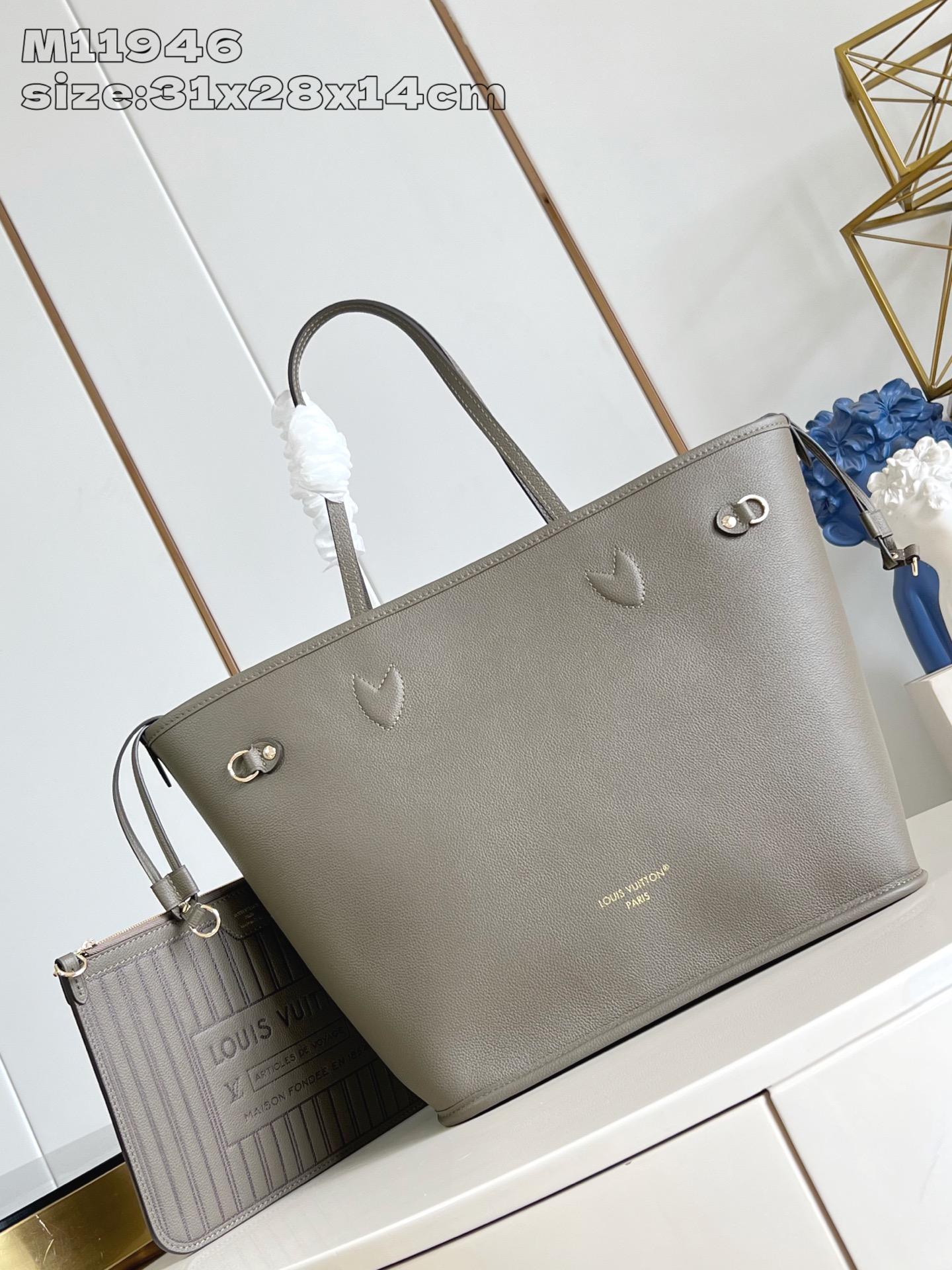 【顶级原单 M11946浅绿 】Neverfull Inside Out 中号手袋以 Monogram 