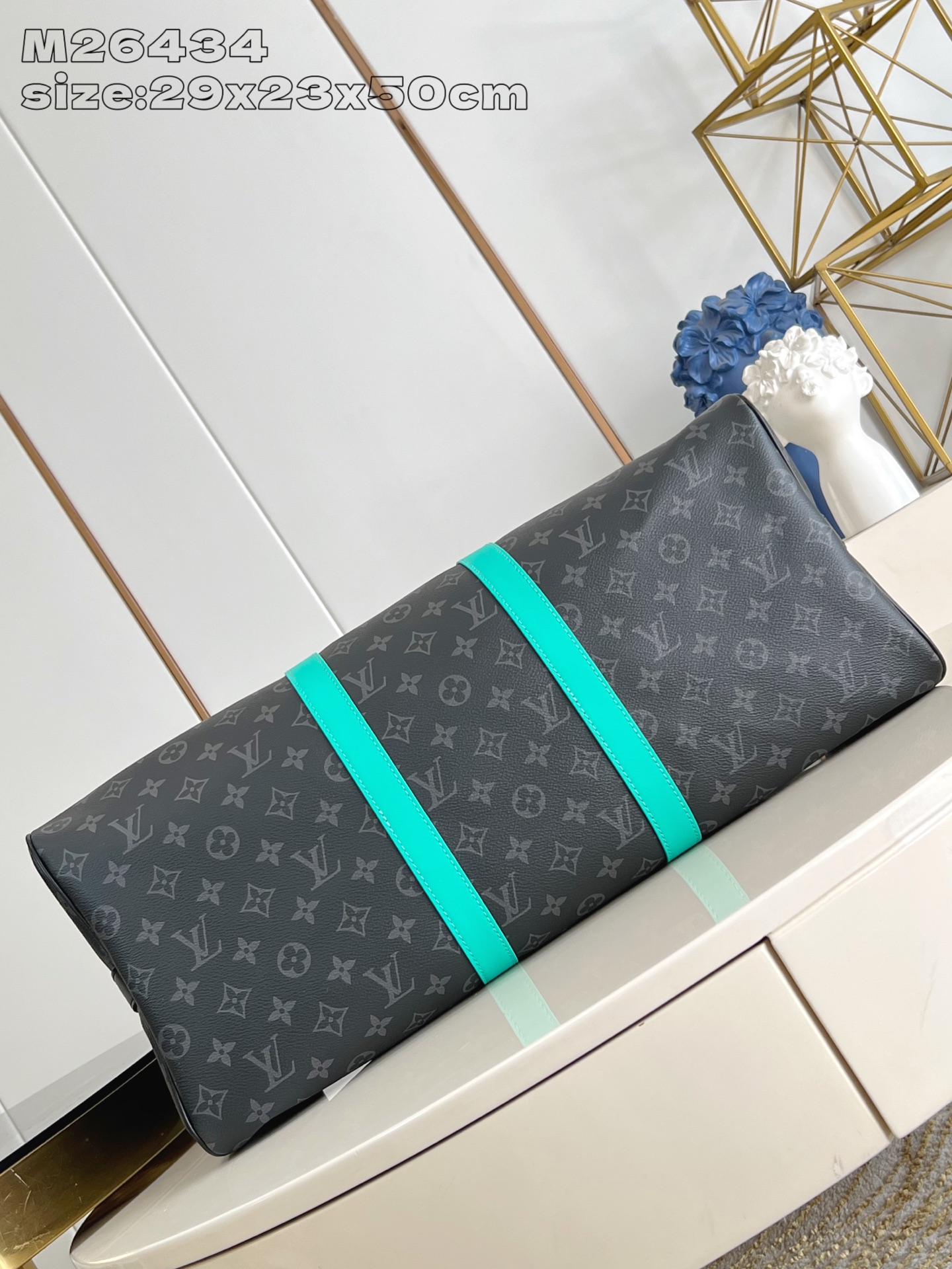 【顶级原单 M26434湖青色】本款 Keepall Bandoulière 50 旅行袋取材 Mono