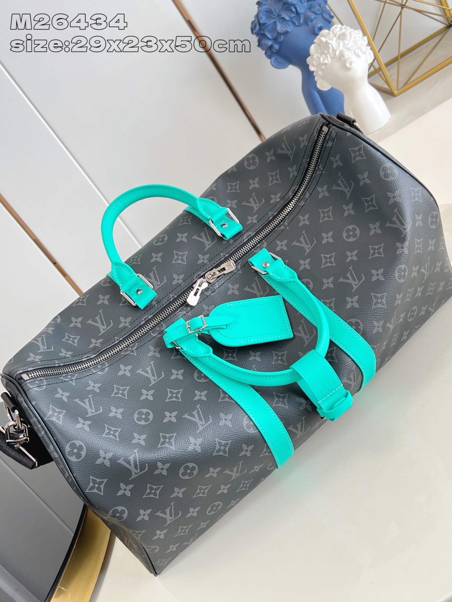 【顶级原单 M26434湖青色】本款 Keepall Bandoulière 50 旅行袋取材 Mono