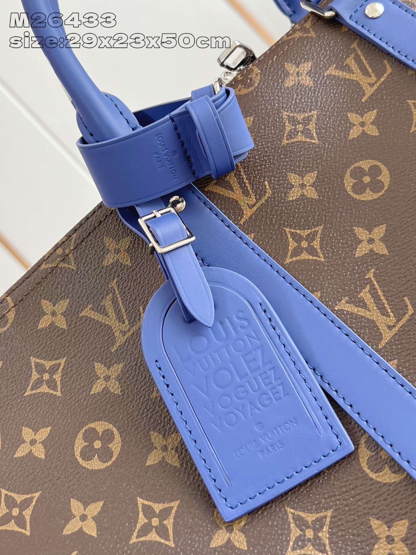 【顶级原单 M26433靛蓝色】本款 Keepall Bandoulière 50 旅行袋取材 Mono