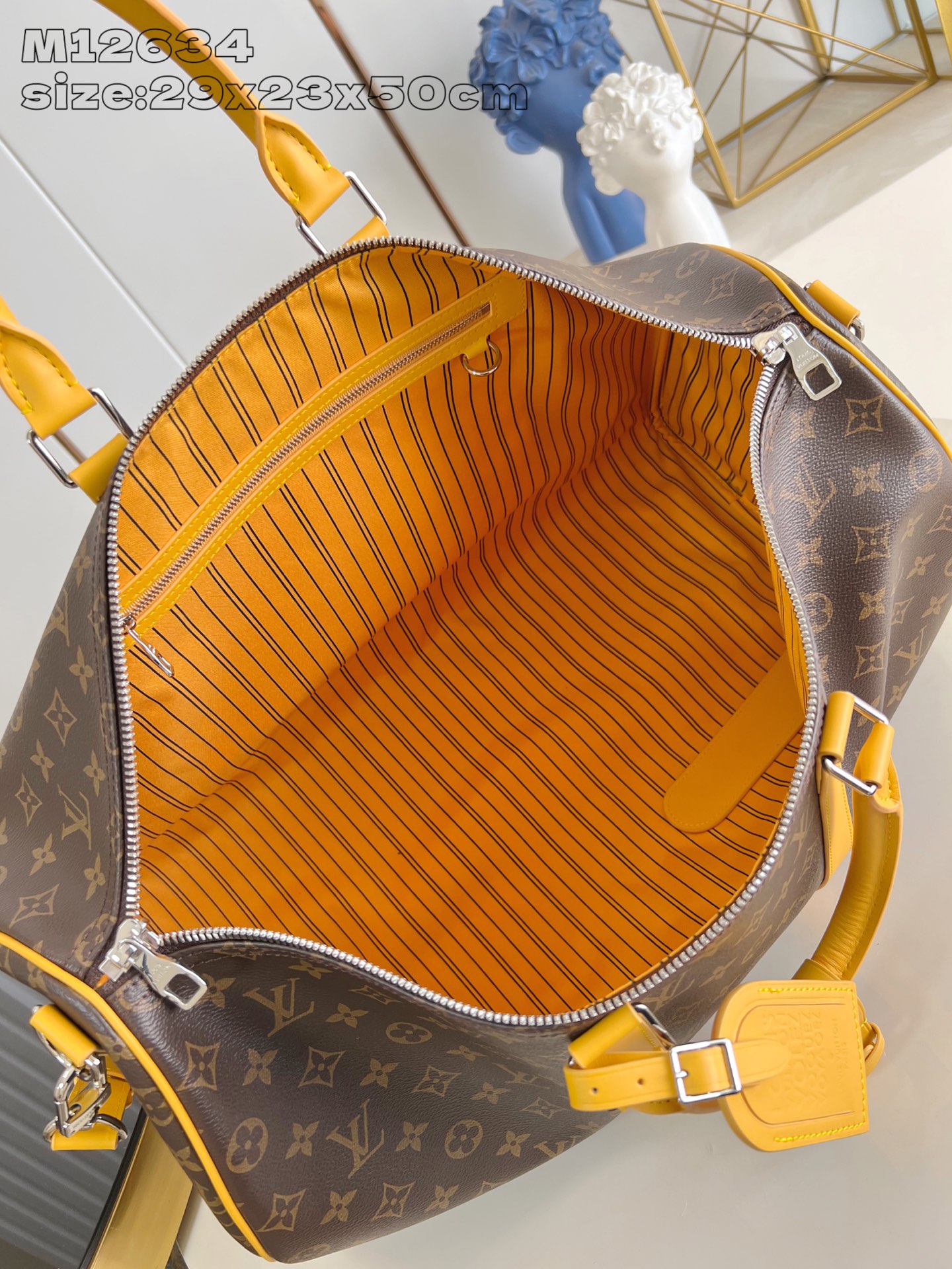 【顶级原单 M12634姜黄色】本款 Keepall Bandoulière 50 旅行袋取材 Mono