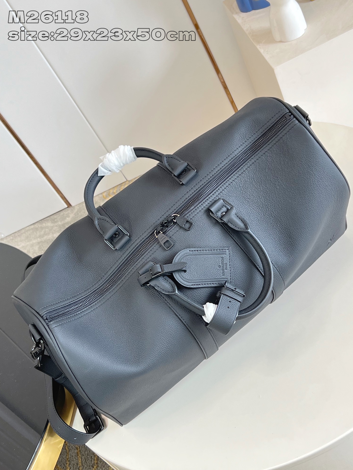 【顶级原单 M26118 】本款 Keepall Bandoulière 50 旅行袋取材蜡面牛皮革和织