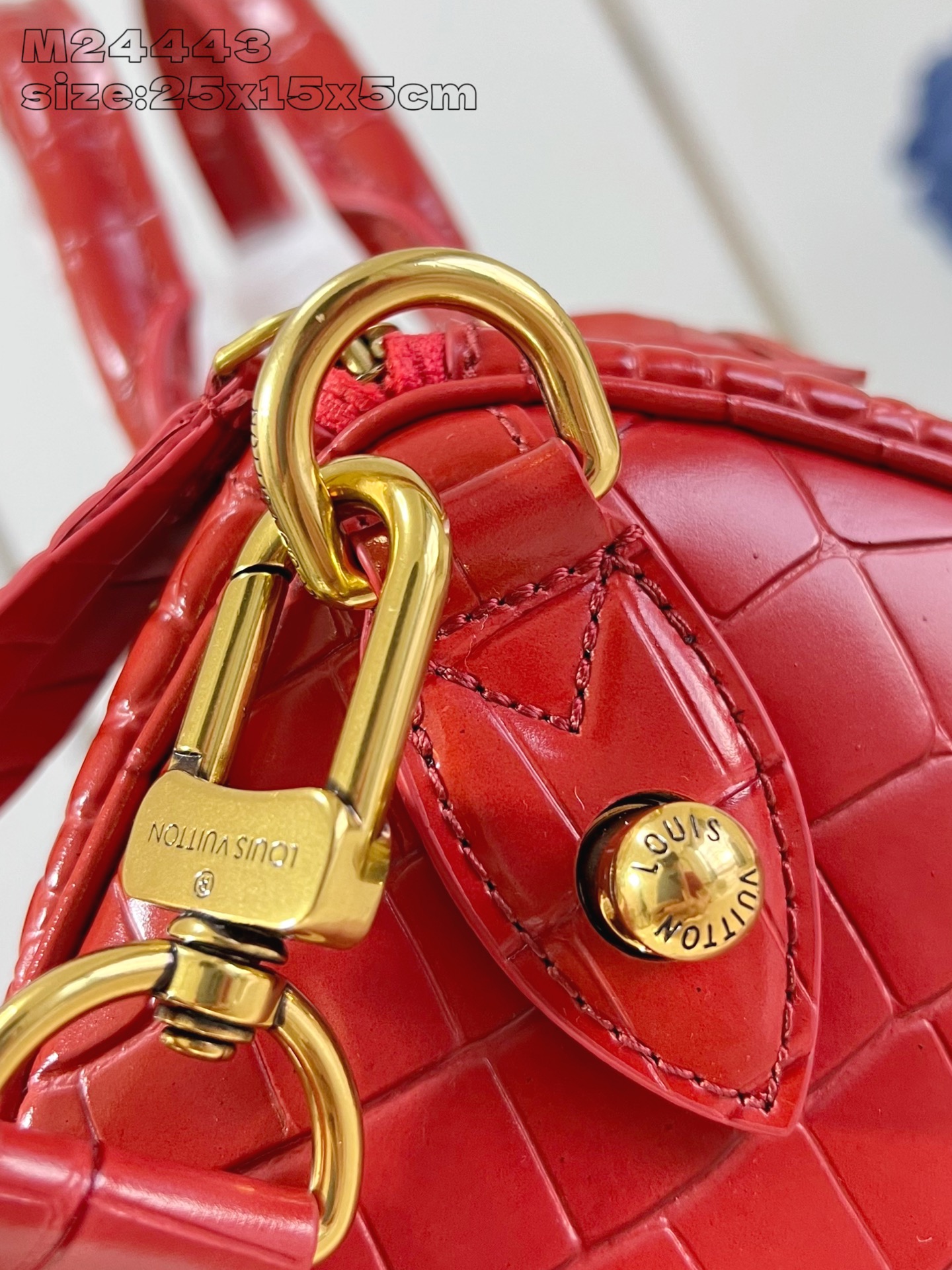 【顶级原单 M24443红鳄鱼纹 】本款 Speedy Bandoulière 25 Monogram 