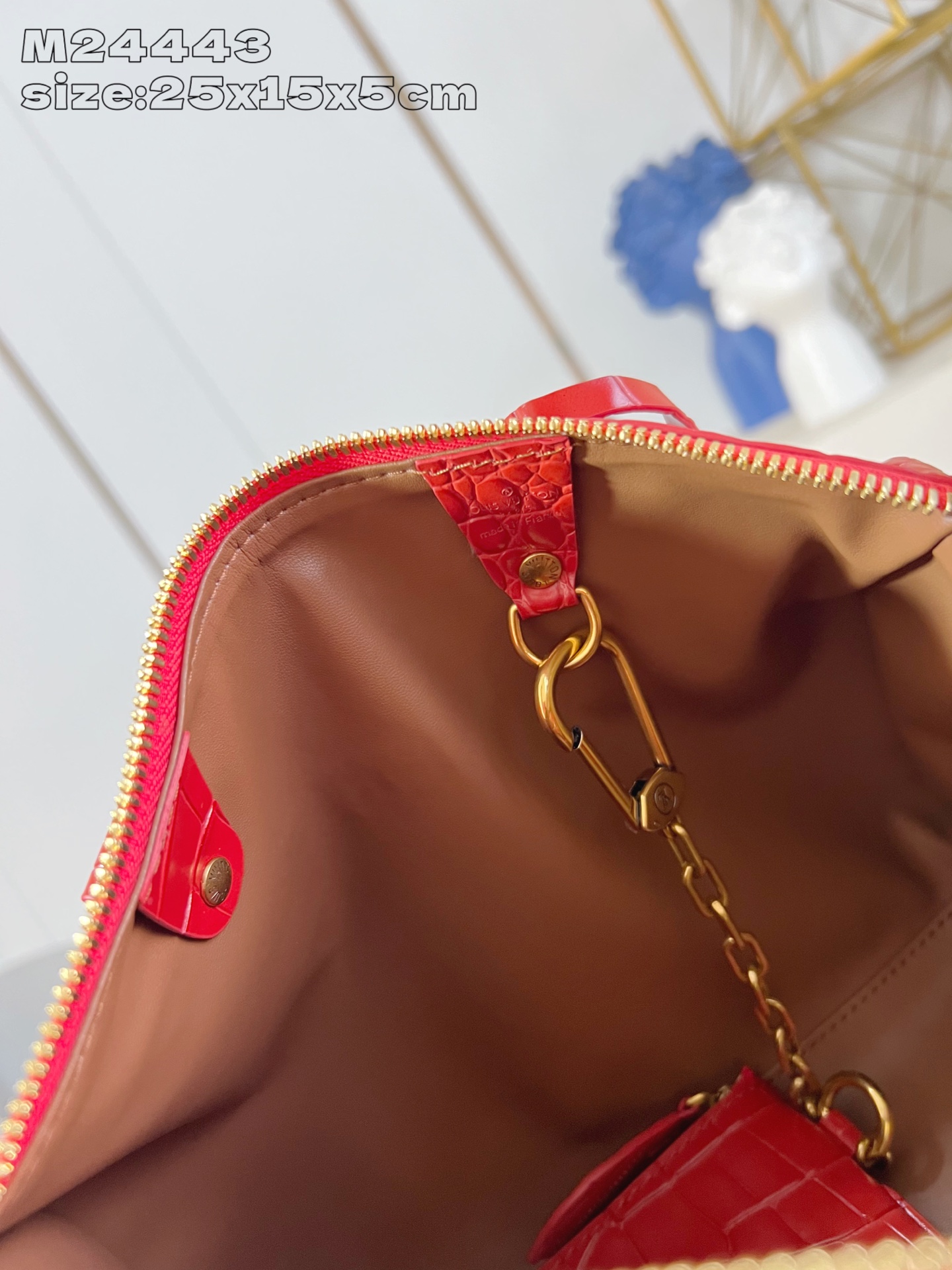 【顶级原单 M24443红鳄鱼纹 】本款 Speedy Bandoulière 25 Monogram 