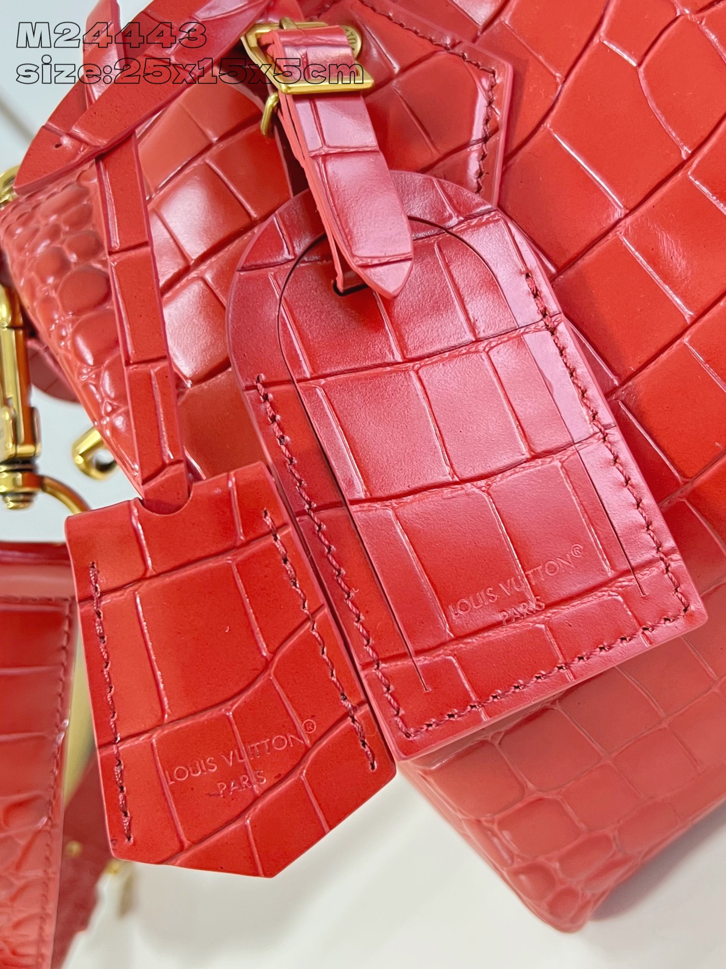 【顶级原单 M24443红鳄鱼纹 】本款 Speedy Bandoulière 25 Monogram 