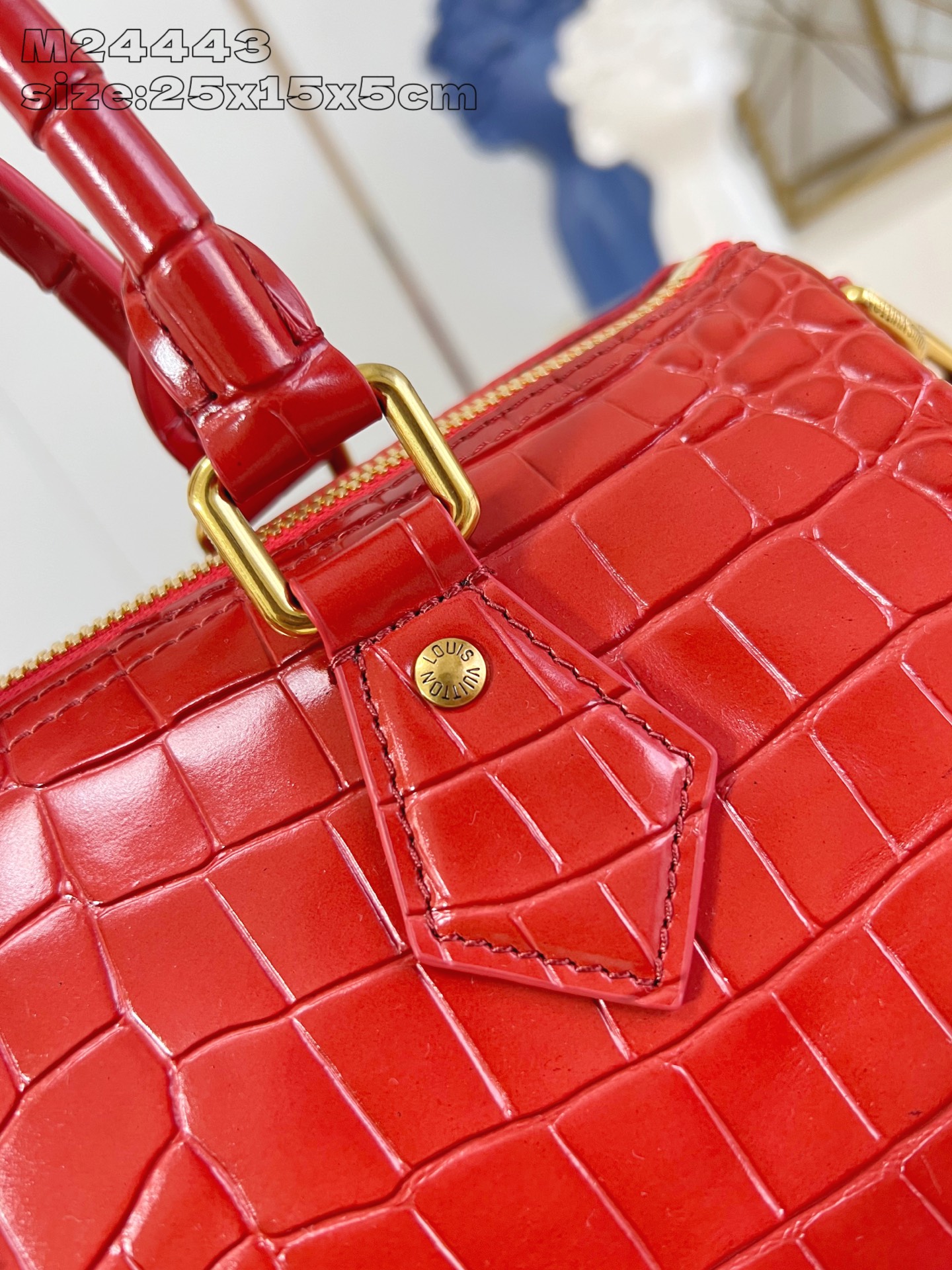 【顶级原单 M24443红鳄鱼纹 】本款 Speedy Bandoulière 25 Monogram 