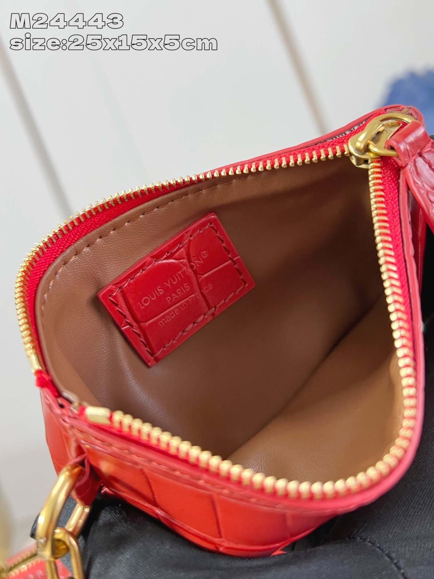 【顶级原单 M24443红鳄鱼纹 】本款 Speedy Bandoulière 25 Monogram 