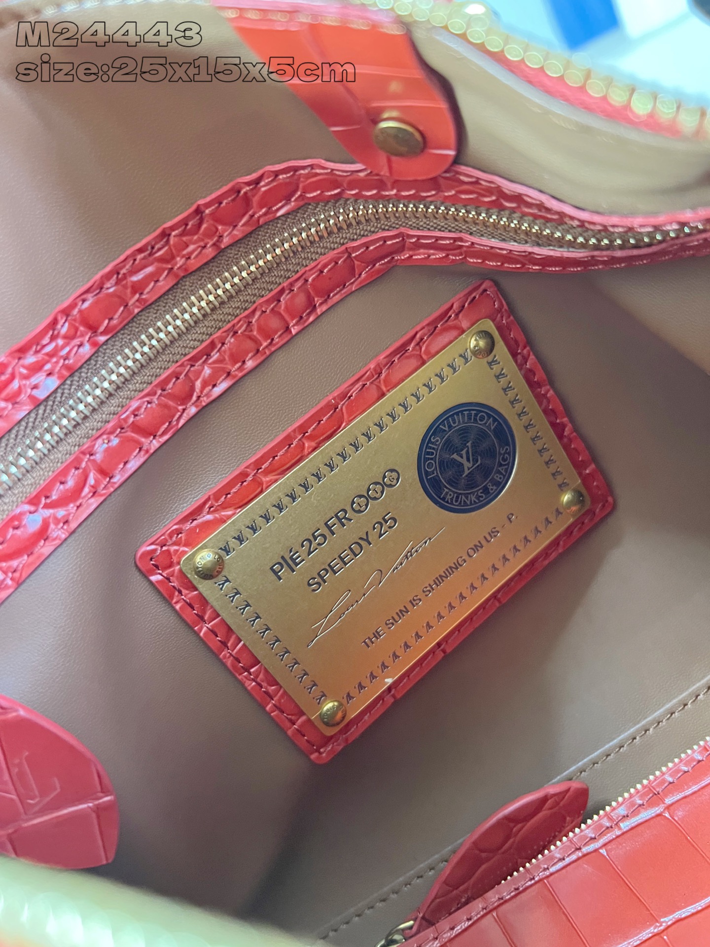 【顶级原单 M24443红鳄鱼纹 】本款 Speedy Bandoulière 25 Monogram 