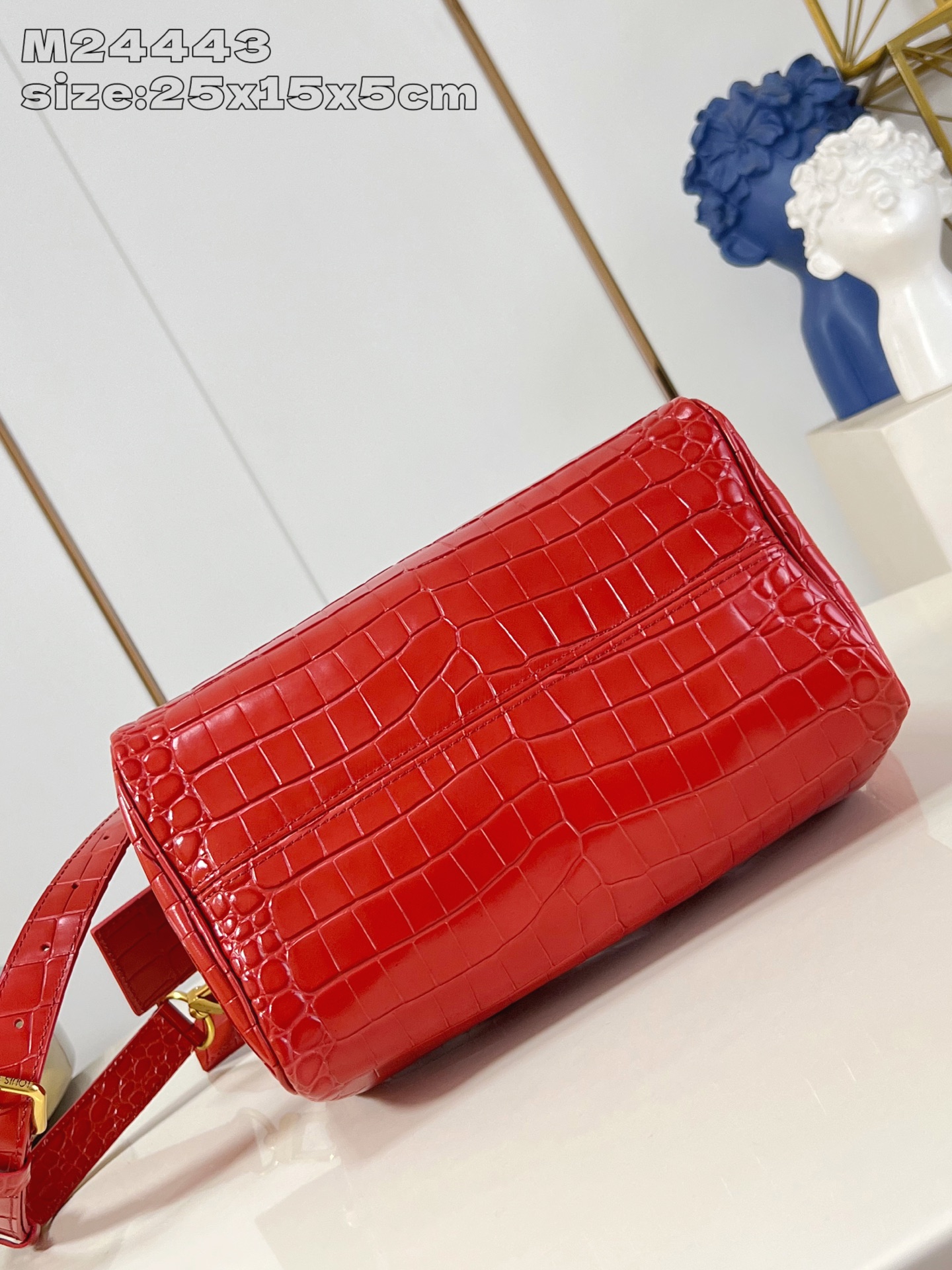 【顶级原单 M24443红鳄鱼纹 】本款 Speedy Bandoulière 25 Monogram 