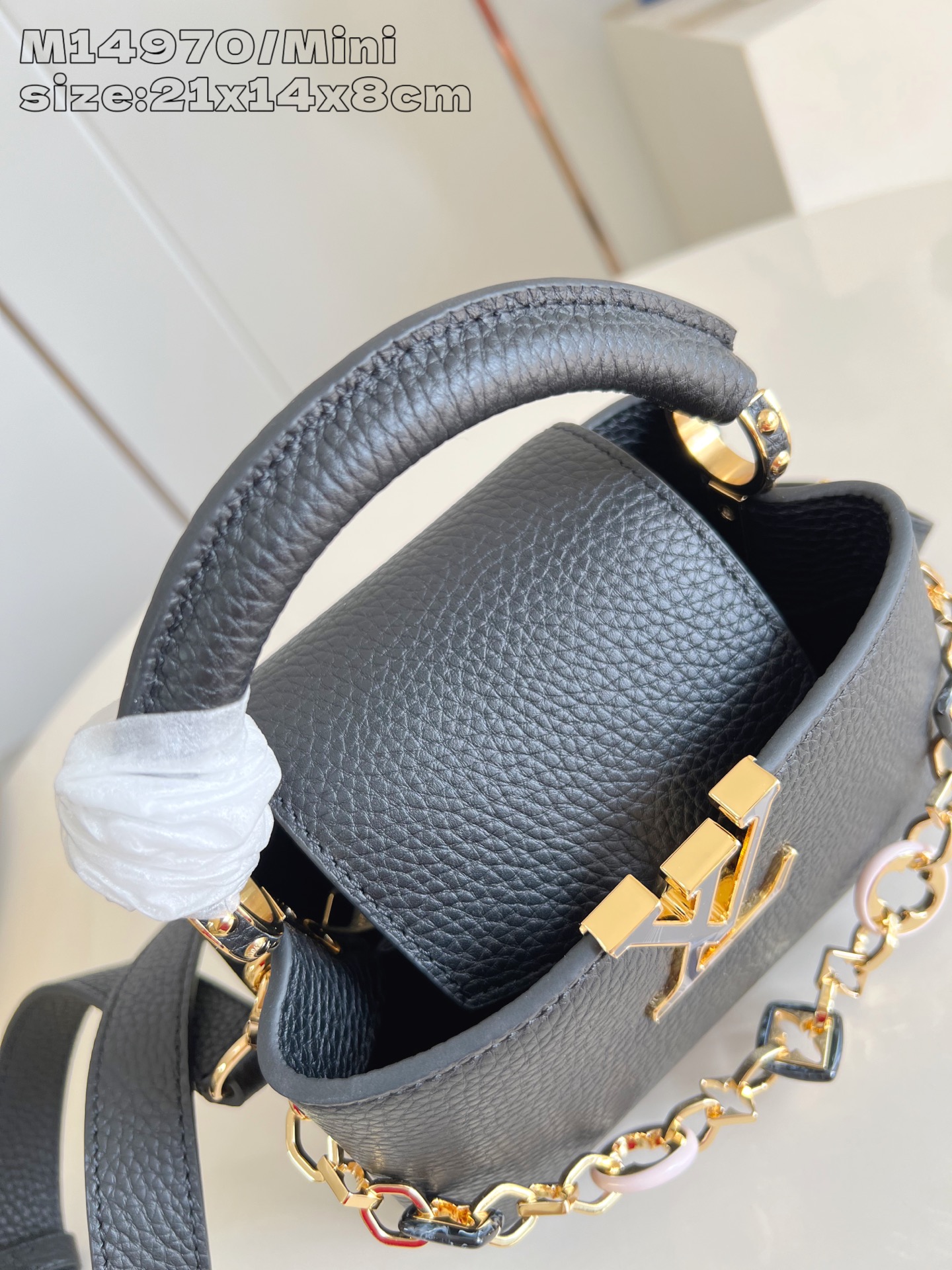 【顶级原单 M14970黑/迷你 】Capucines Mini 手袋以 1854 年路易威登初次开设门