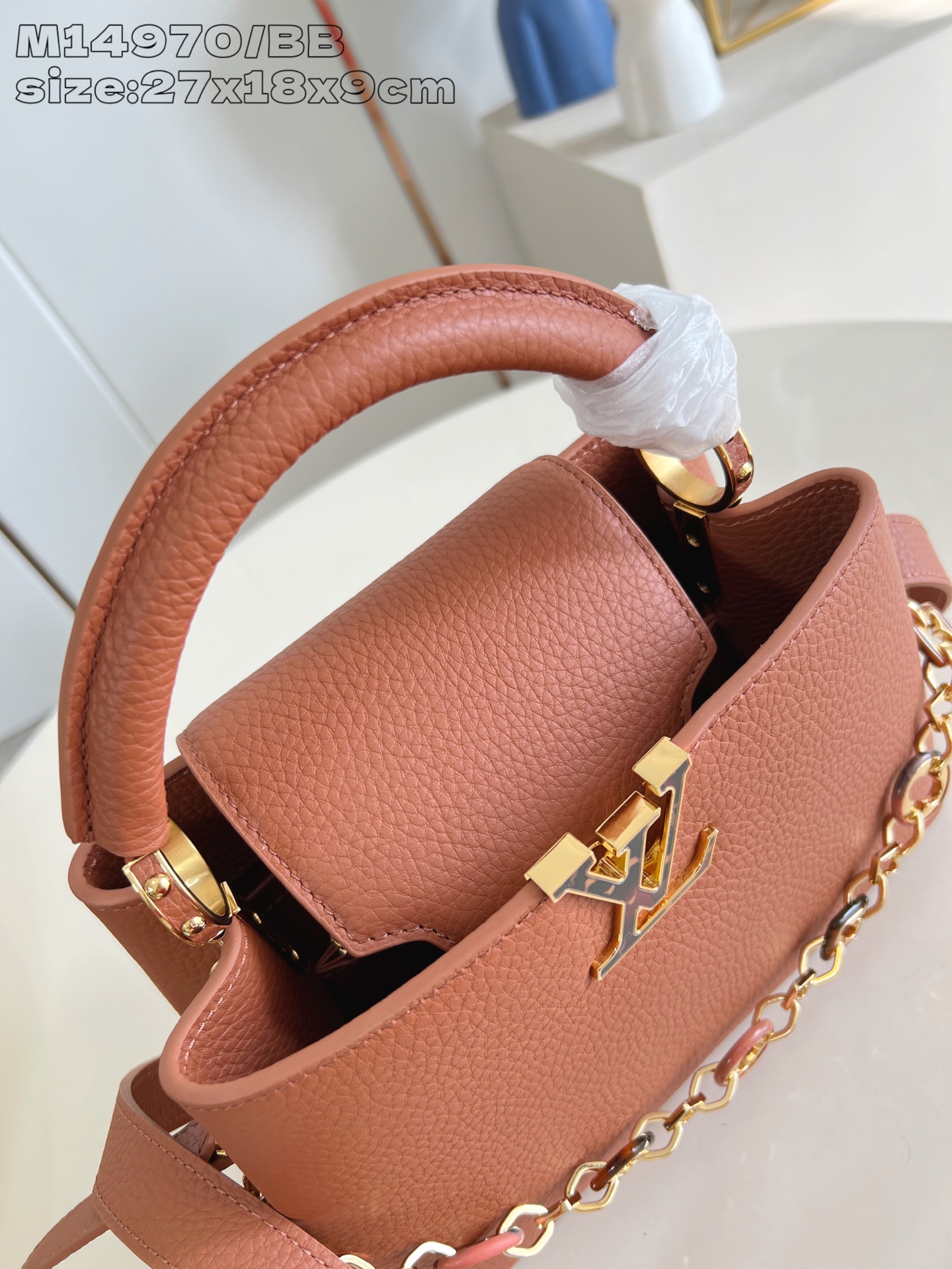 【顶级原单 M14970棕/小号 】Capucines BB 手袋以 1854 年路易威登初次开设门店的