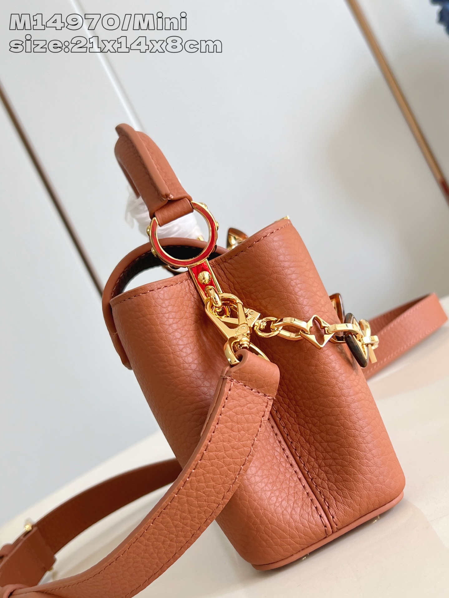 【顶级原单 M14970棕/迷你 】Capucines Mini 手袋以 1854 年路易威登初次开设门