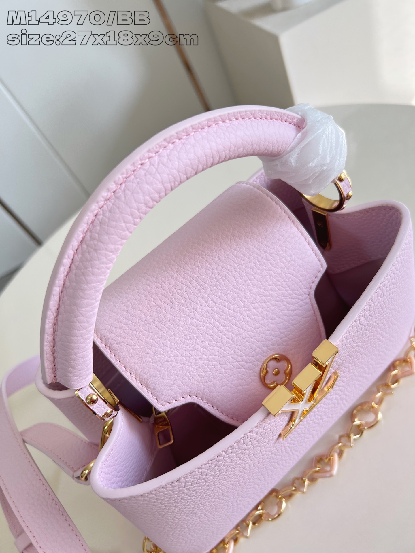 【顶级原单 M14970粉紫/小号 】Capucines BB 手袋以 1854 年路易威登初次开设门店