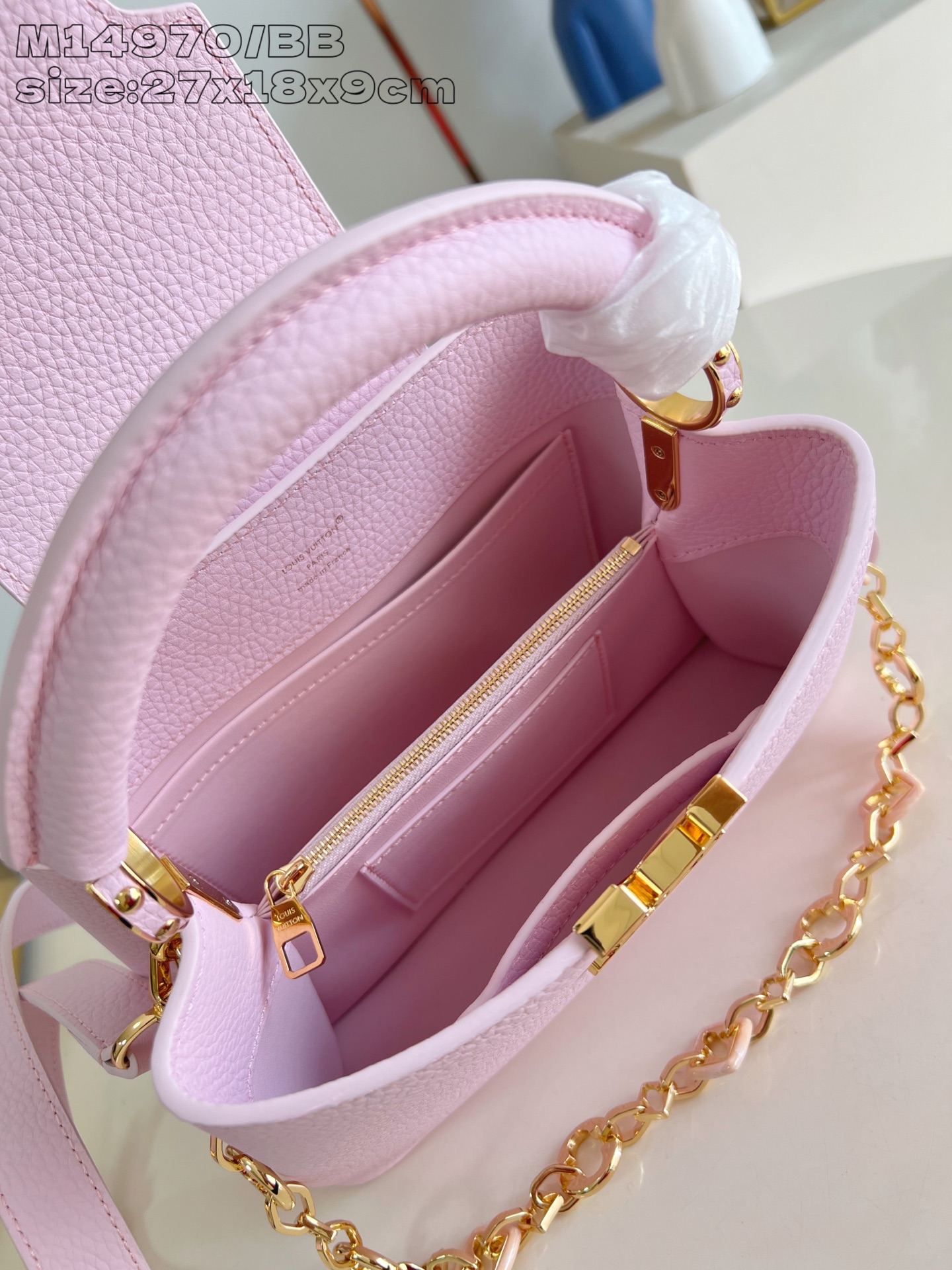 【顶级原单 M14970粉紫/小号 】Capucines BB 手袋以 1854 年路易威登初次开设门店