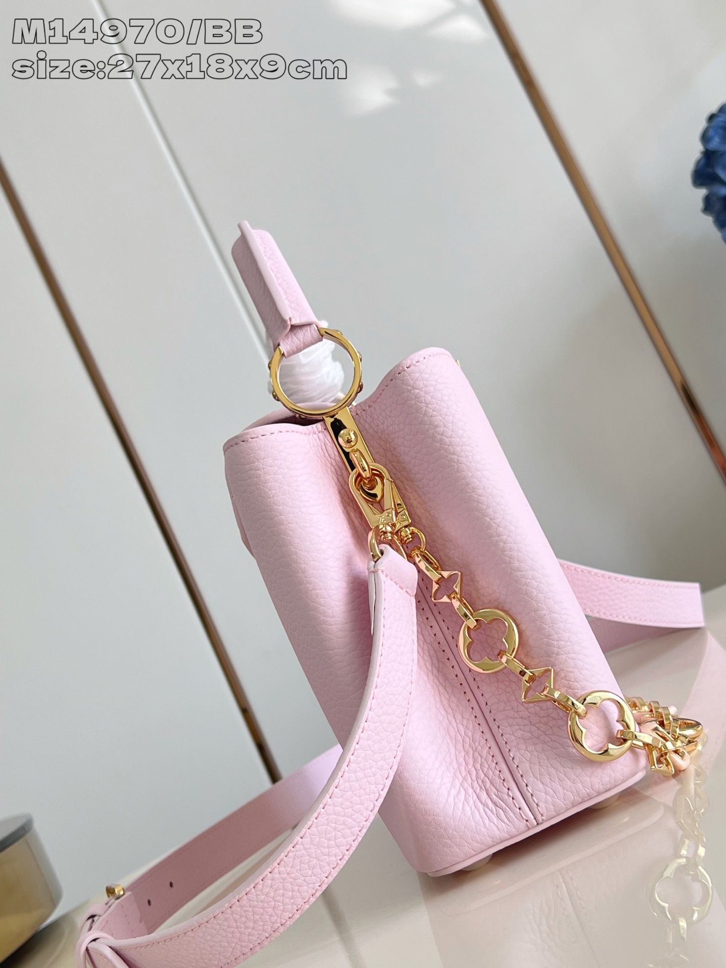 【顶级原单 M14970粉紫/小号 】Capucines BB 手袋以 1854 年路易威登初次开设门店