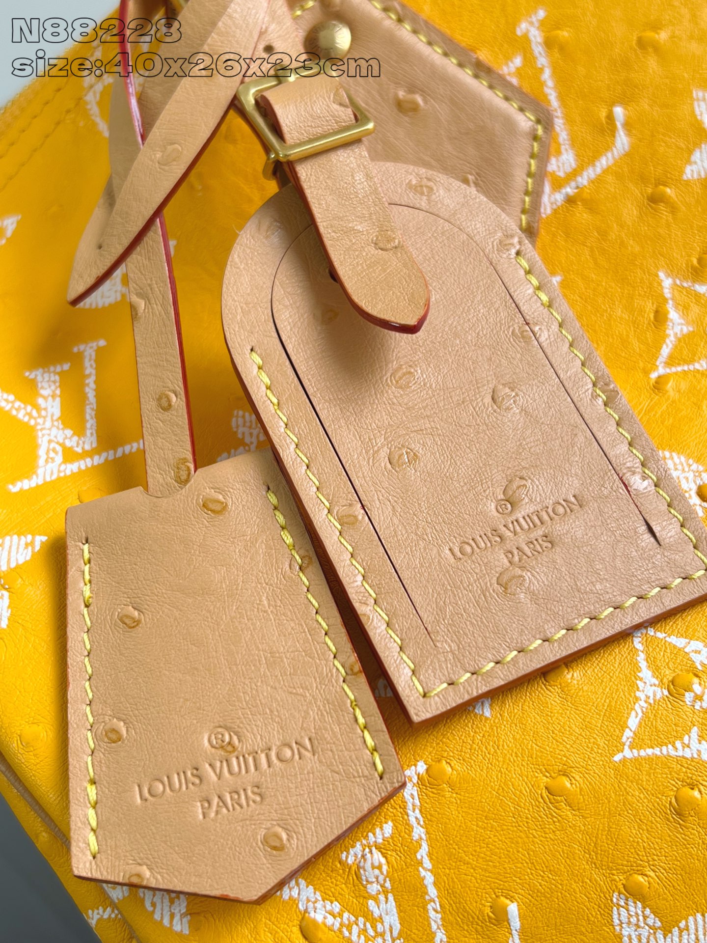 【顶级原单 N88228鸵鸟纹黄色 】本款 Speedy Bandoulière 40 Monogram