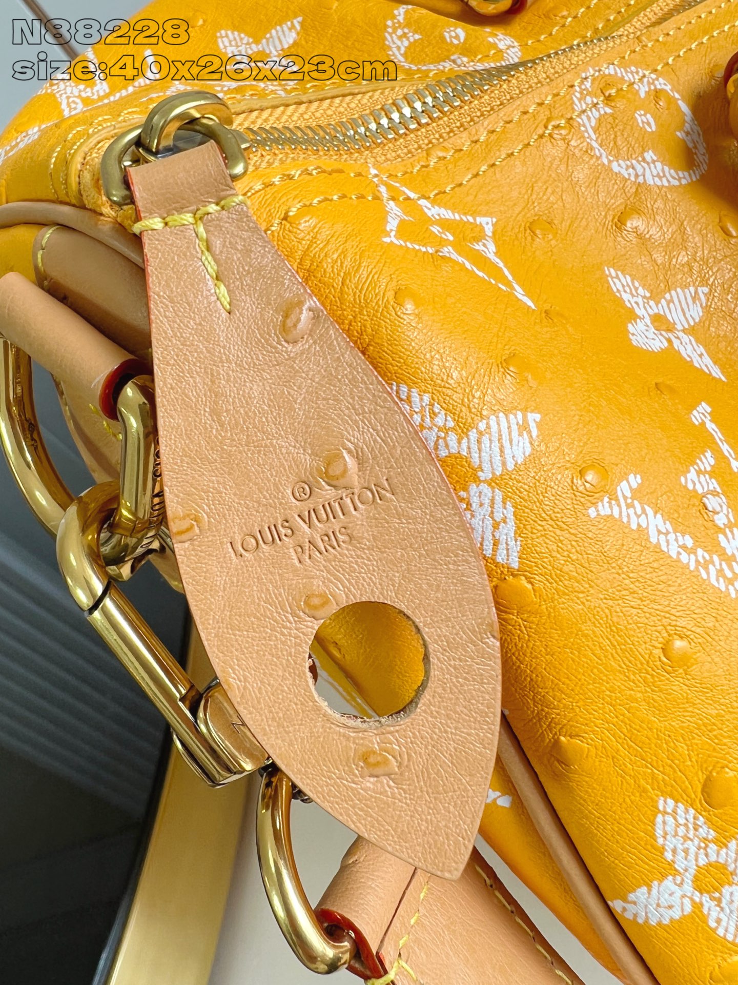 【顶级原单 N88228鸵鸟纹黄色 】本款 Speedy Bandoulière 40 Monogram