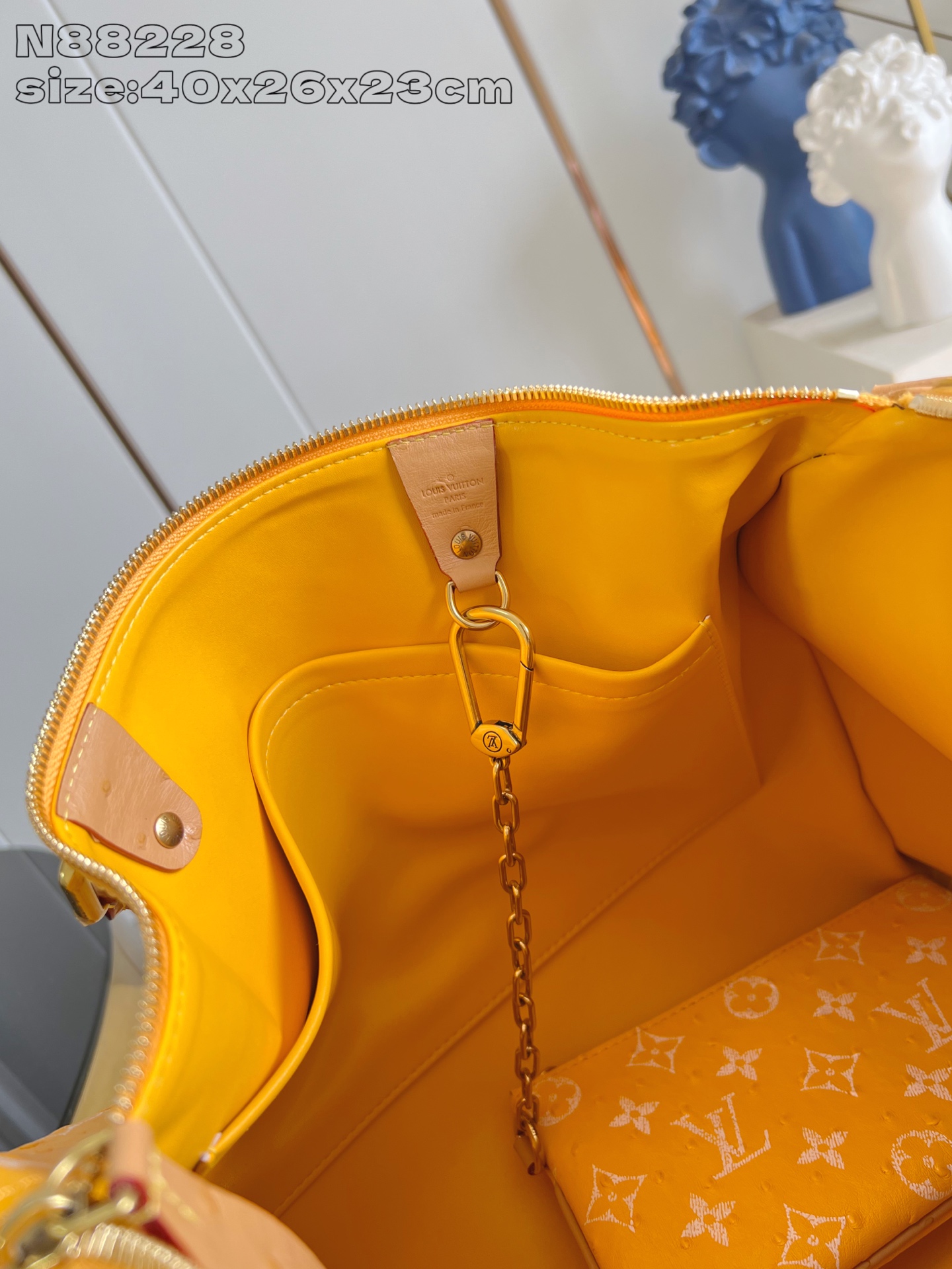 【顶级原单 N88228鸵鸟纹黄色 】本款 Speedy Bandoulière 40 Monogram