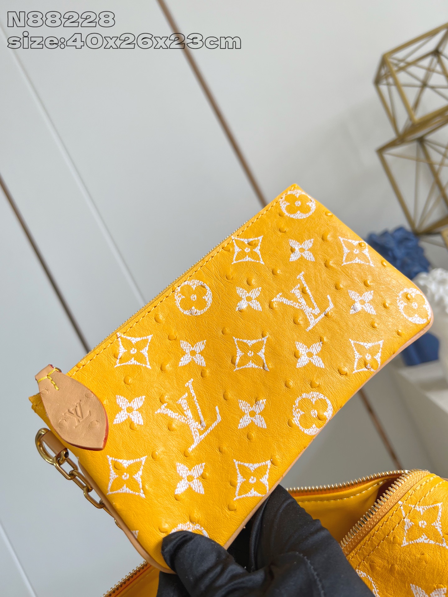 【顶级原单 N88228鸵鸟纹黄色 】本款 Speedy Bandoulière 40 Monogram