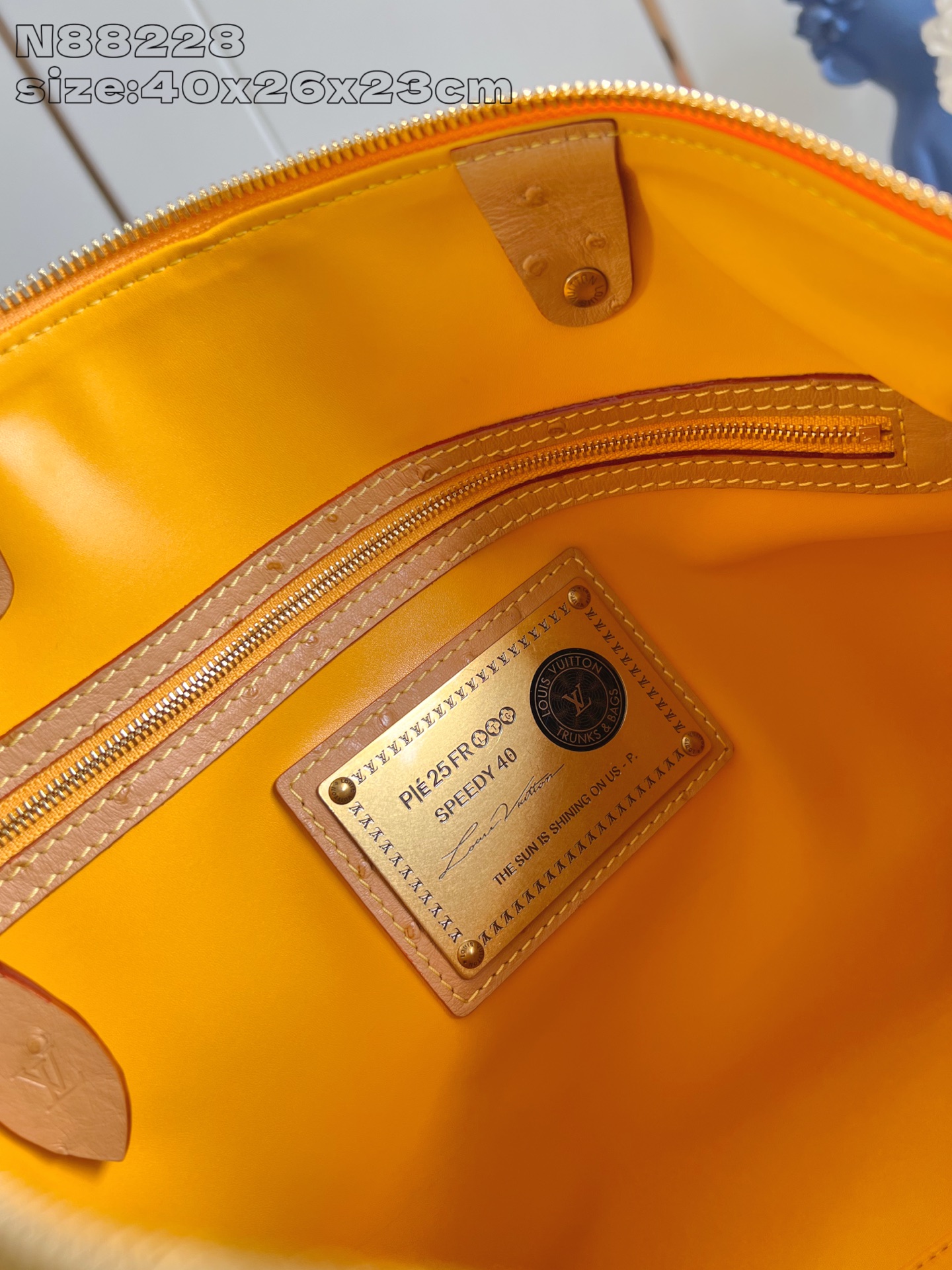 【顶级原单 N88228鸵鸟纹黄色 】本款 Speedy Bandoulière 40 Monogram