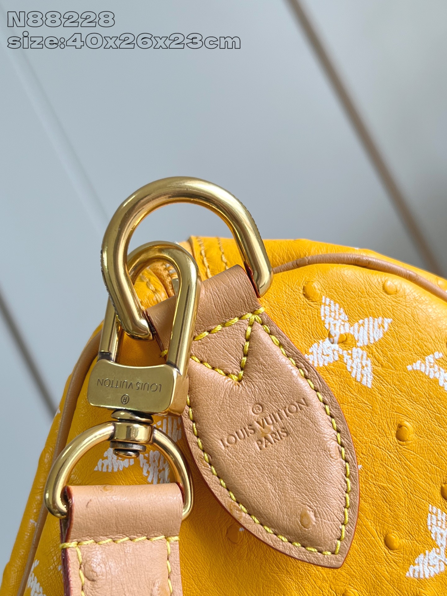 【顶级原单 N88228鸵鸟纹黄色 】本款 Speedy Bandoulière 40 Monogram