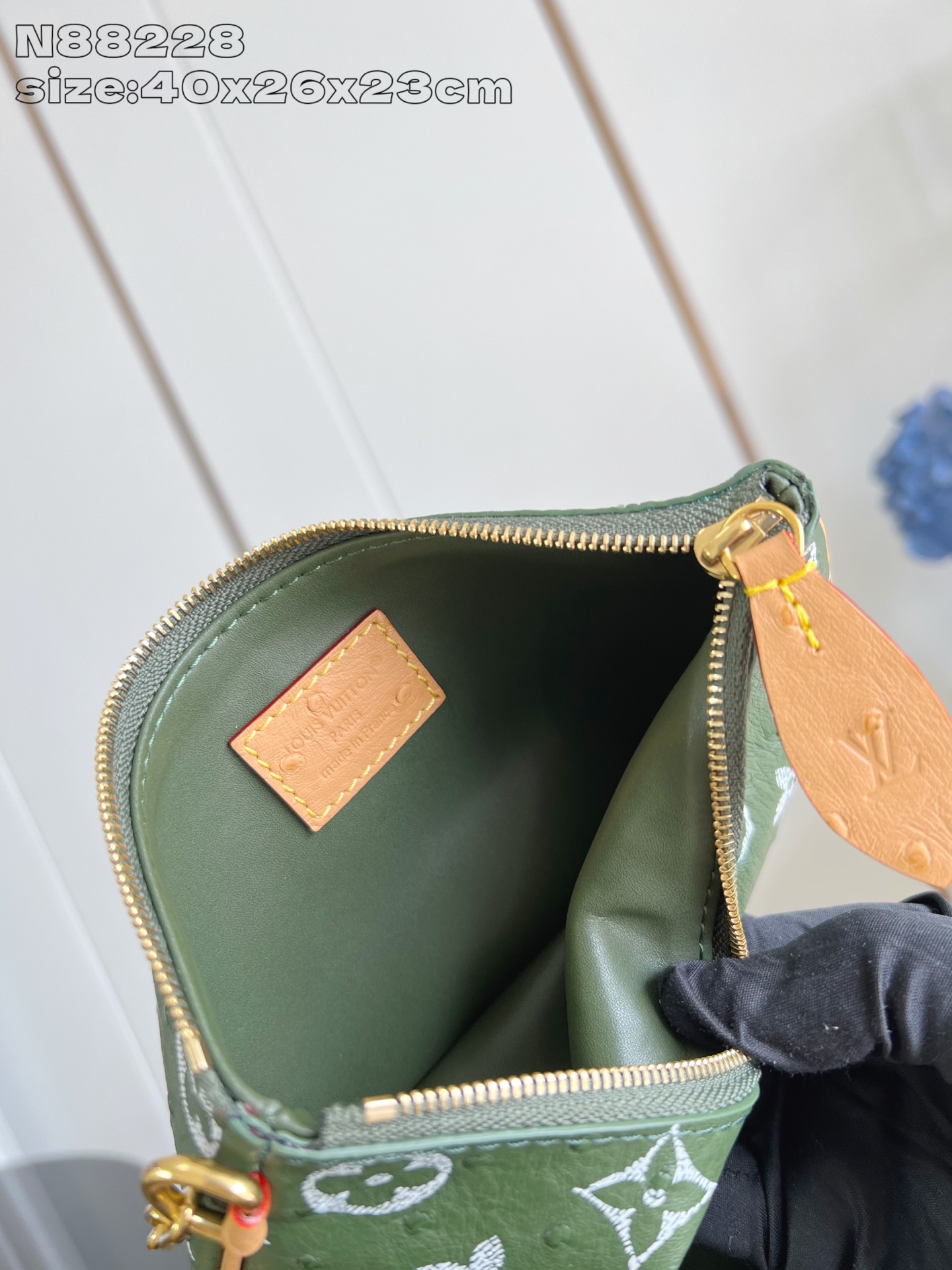 【顶级原单 N88228鸵鸟纹墨绿色 】本款 Speedy Bandoulière 40 Monogra