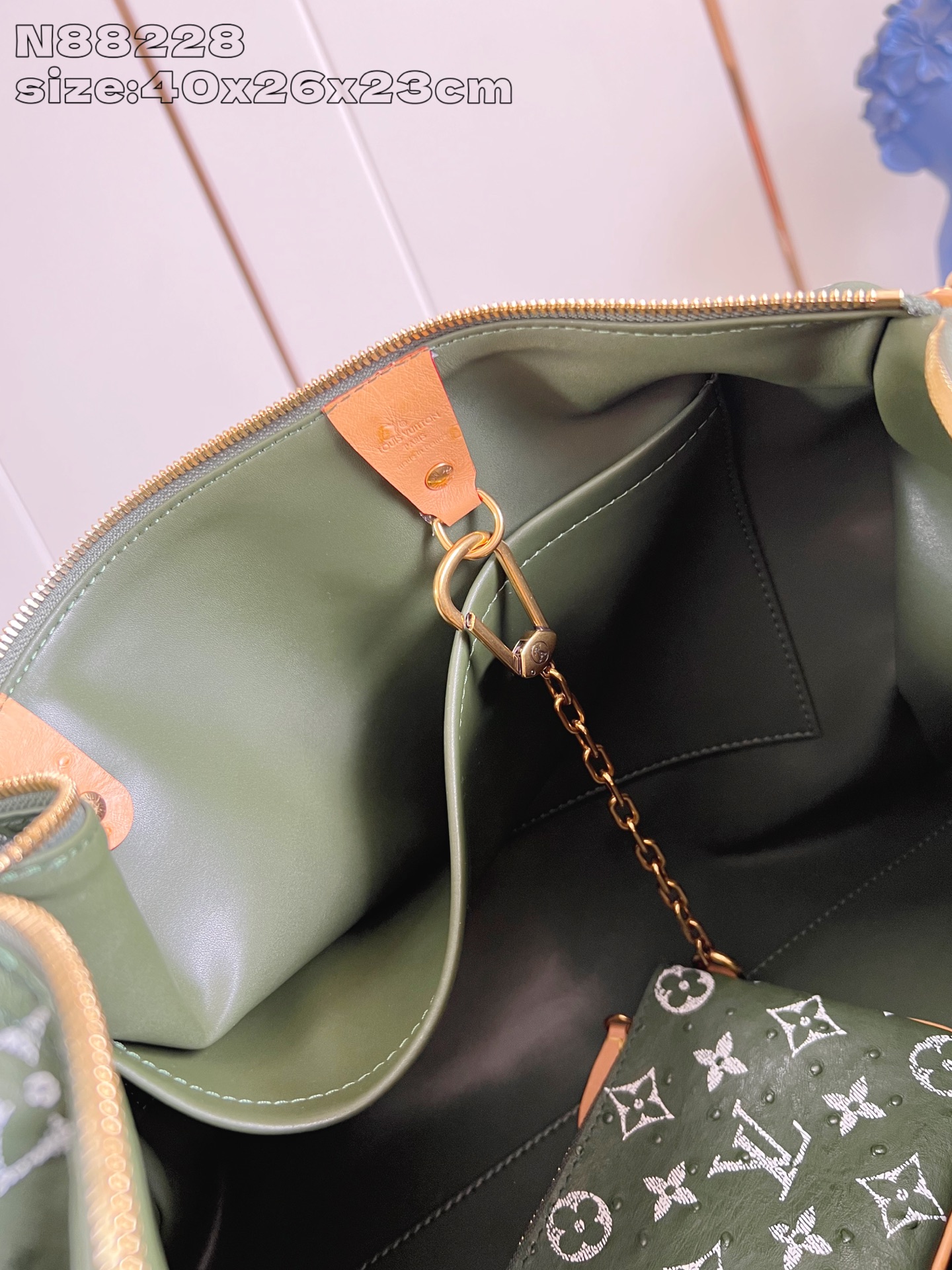 【顶级原单 N88228鸵鸟纹墨绿色 】本款 Speedy Bandoulière 40 Monogra