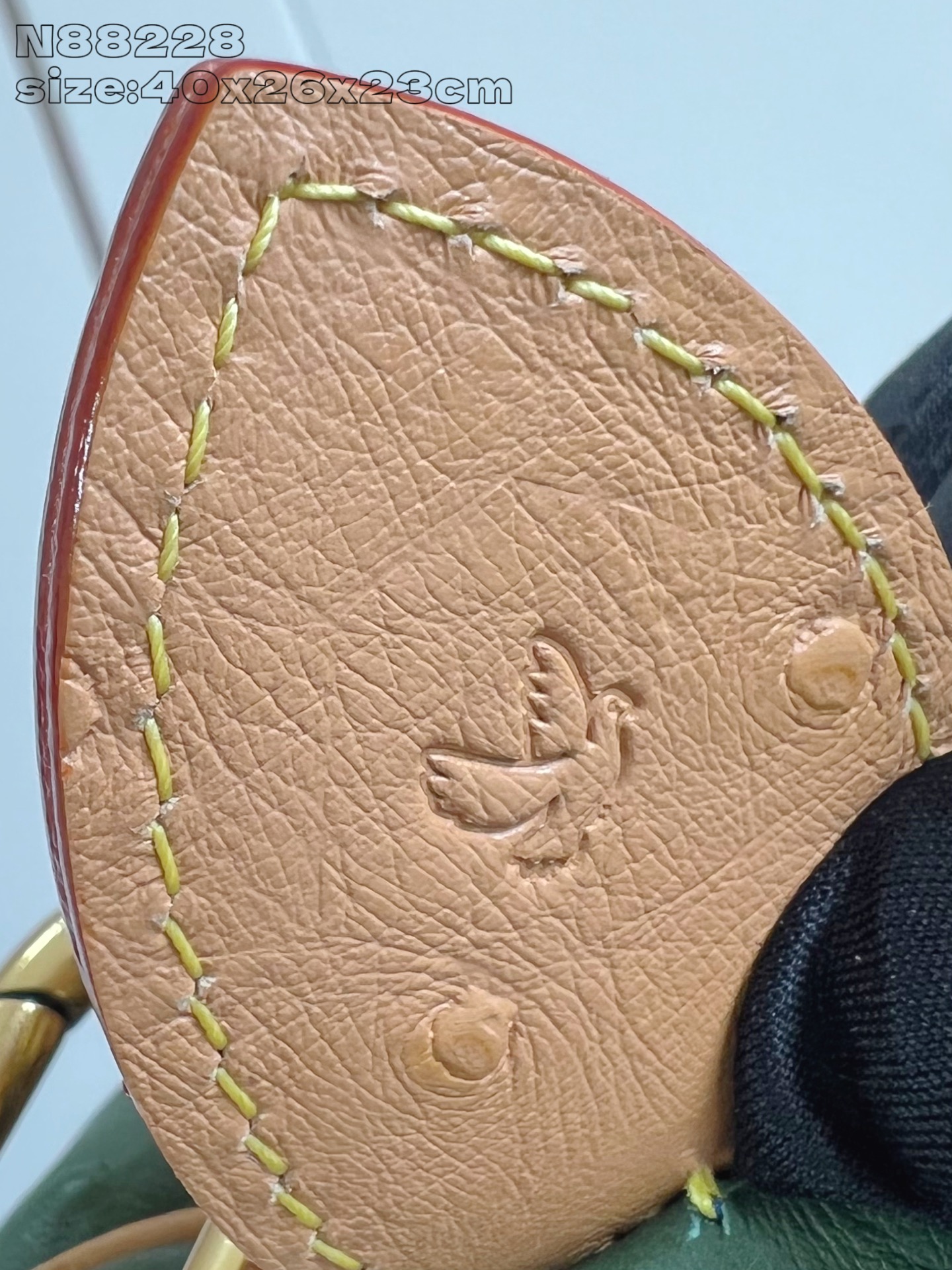 【顶级原单 N88228鸵鸟纹墨绿色 】本款 Speedy Bandoulière 40 Monogra