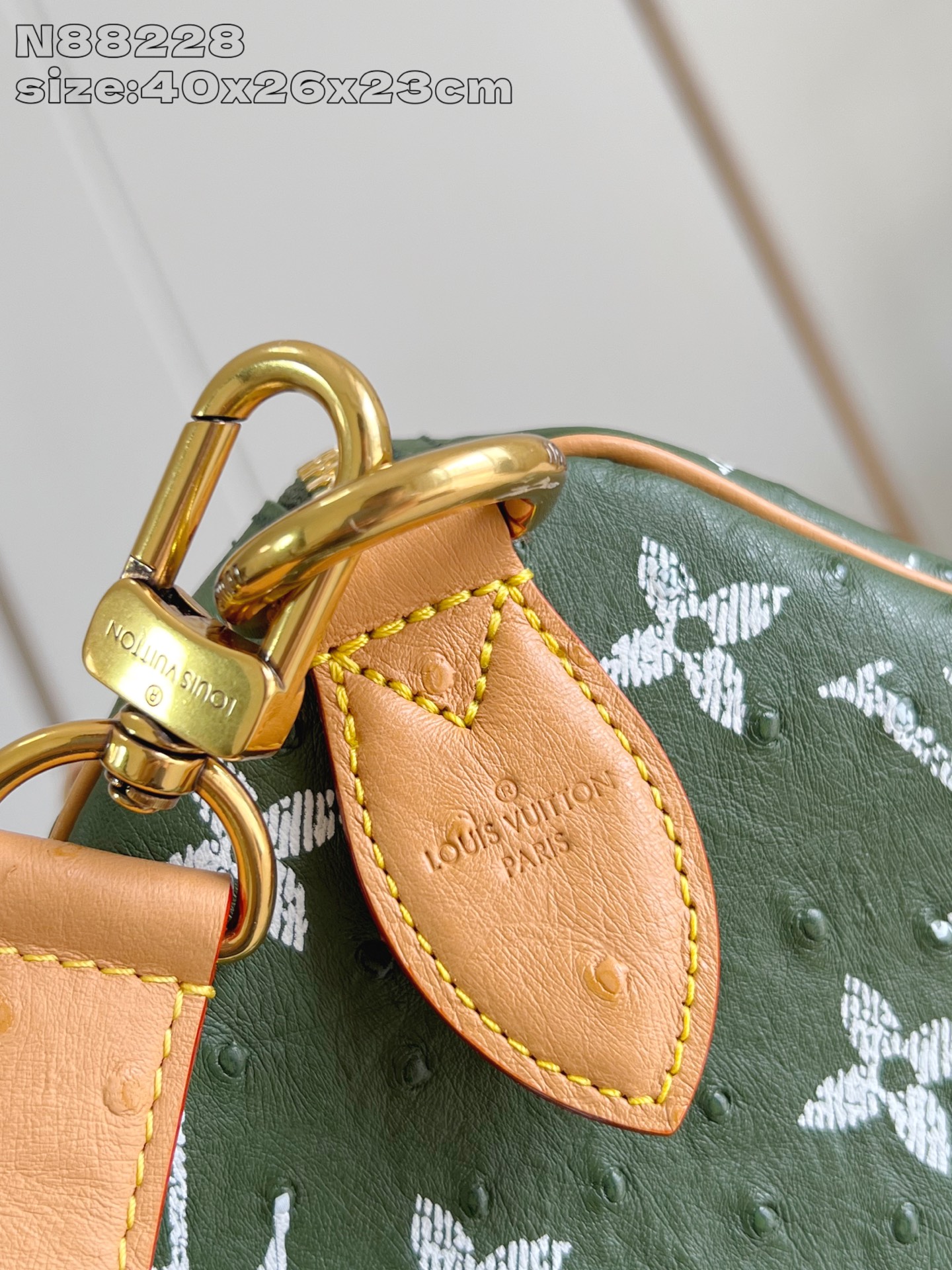 【顶级原单 N88228鸵鸟纹墨绿色 】本款 Speedy Bandoulière 40 Monogra