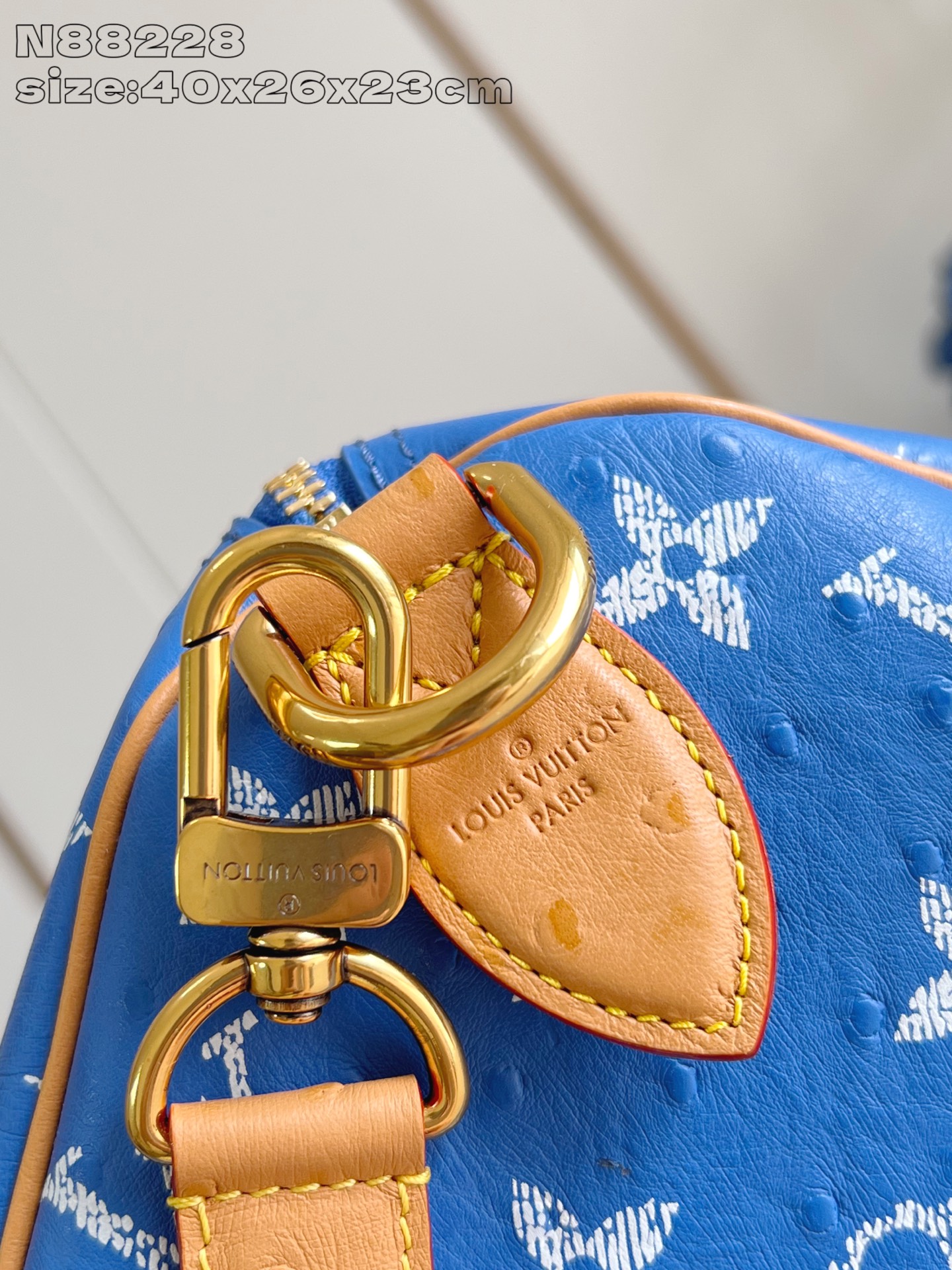 【顶级原单 N88228鸵鸟纹海蓝色 】本款 Speedy Bandoulière 40 Monogra