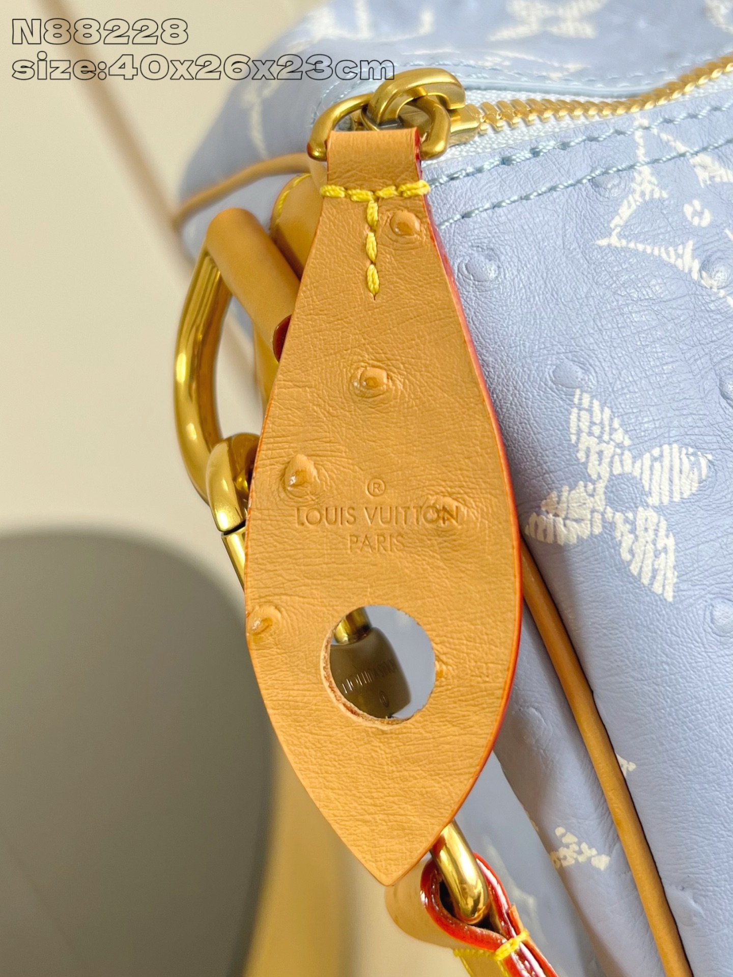 【顶级原单 N88228鸵鸟纹浅蓝色 】本款 Speedy Bandoulière 40 Monogra